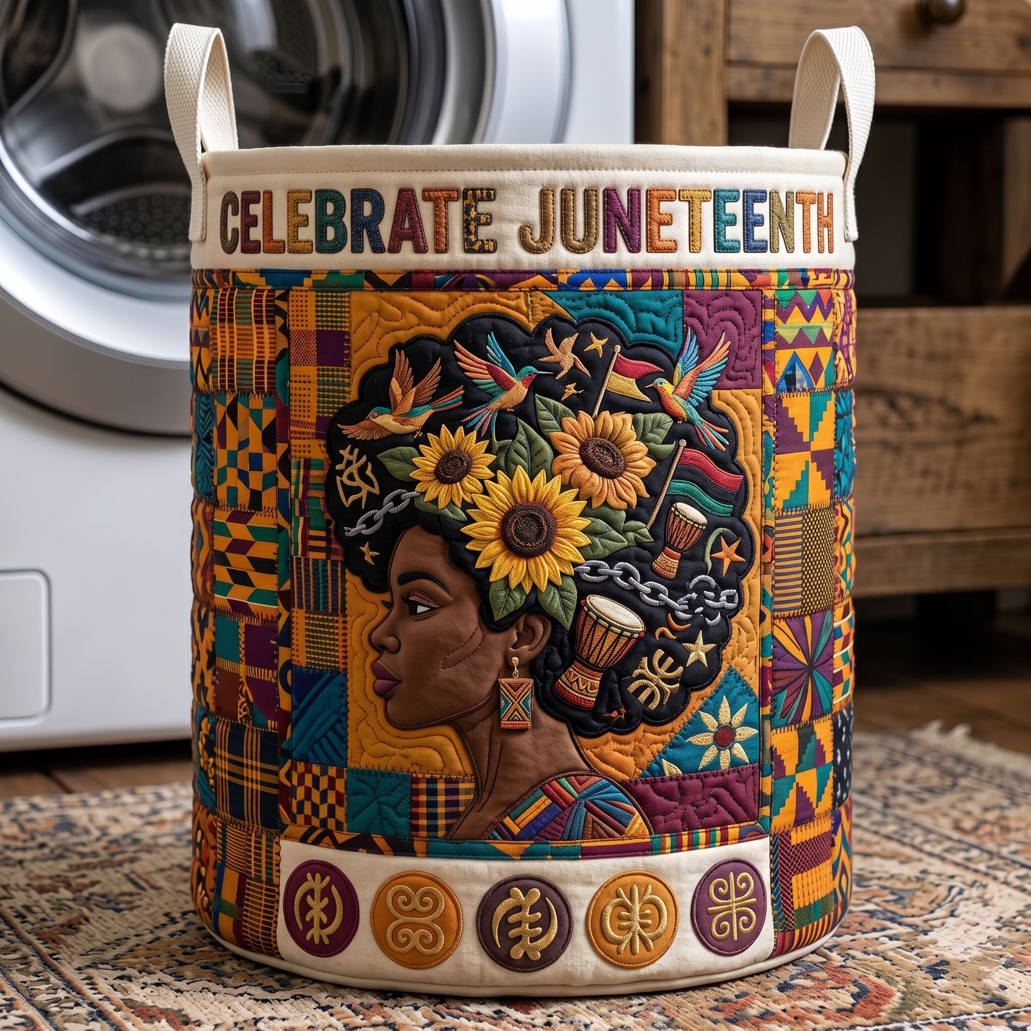 Juneteenth Freedom Quilted Laundry Basket GFTONMU469