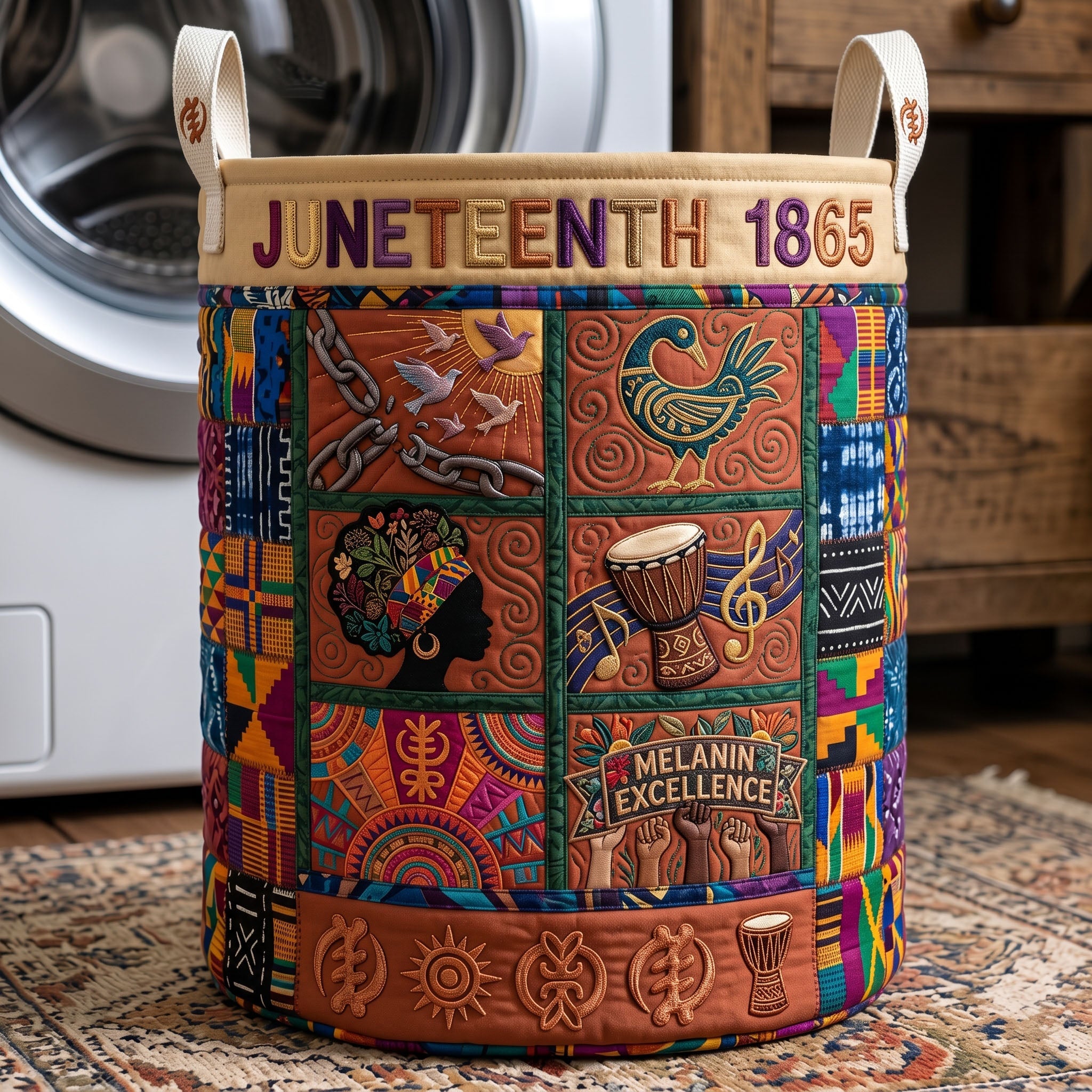 Juneteenth Freedom Quilted Laundry Basket GFTONMU470