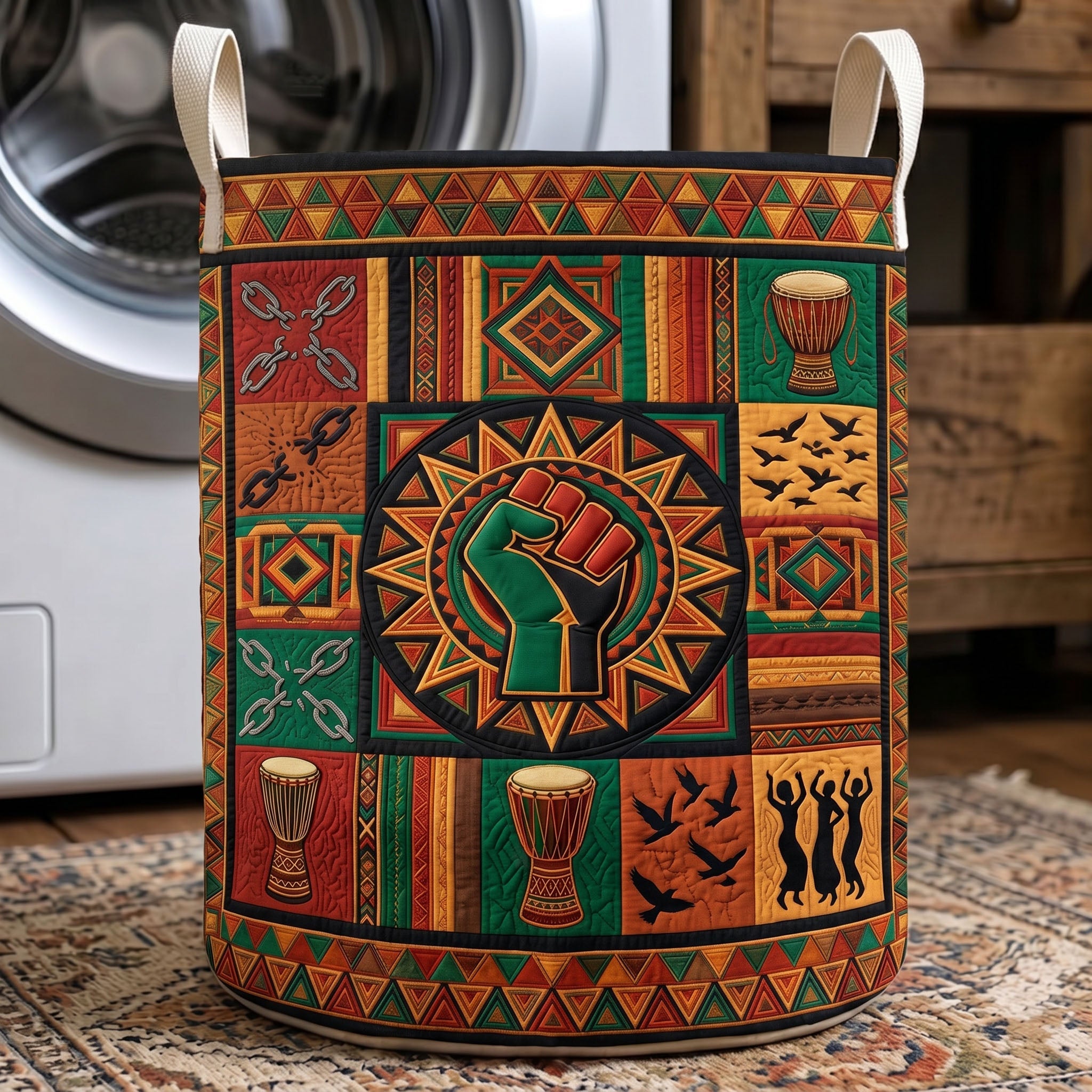Juneteenth Freedom Quilted Laundry Basket GFTONMU475
