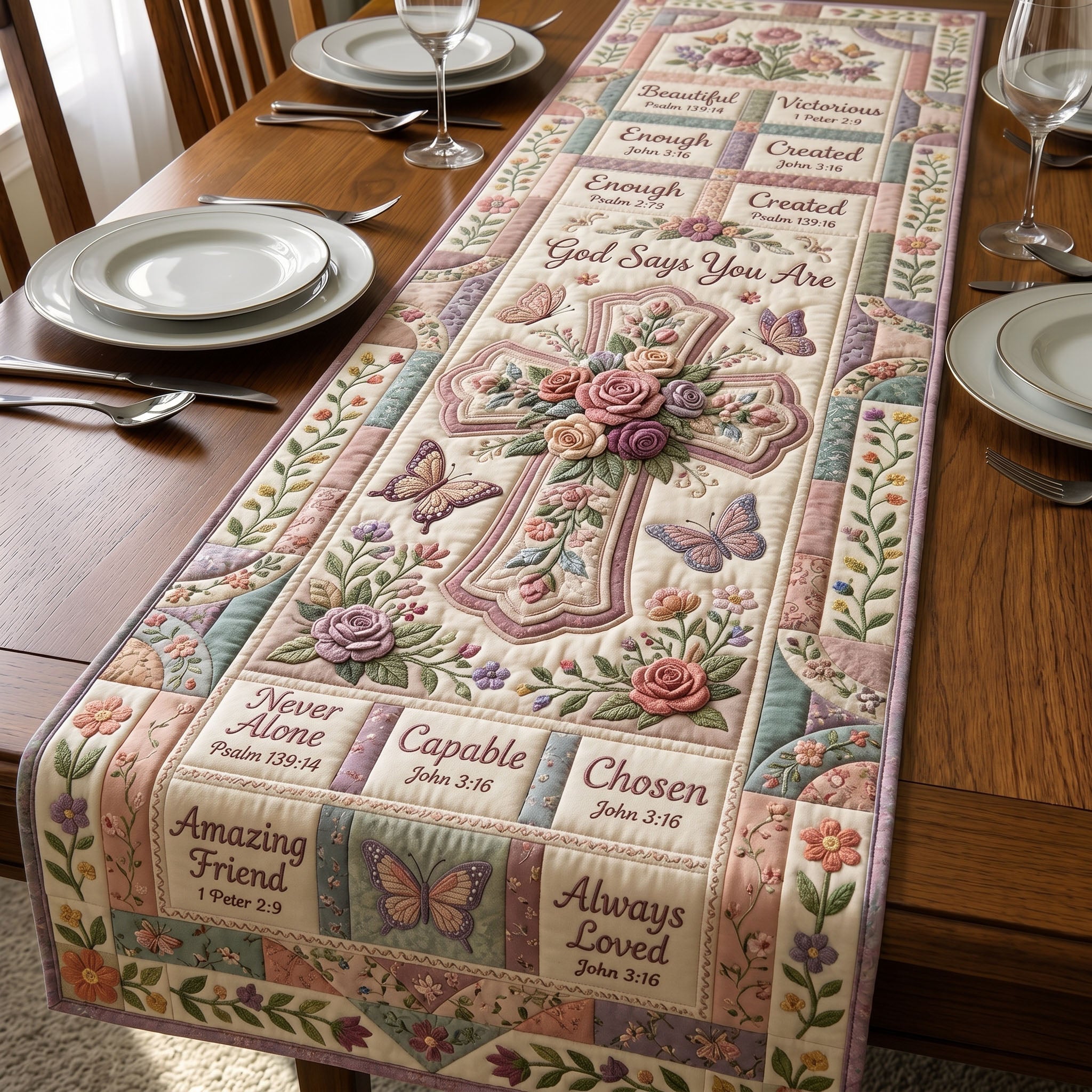 Christian Faith Quilted Table Runner GFTONMU494