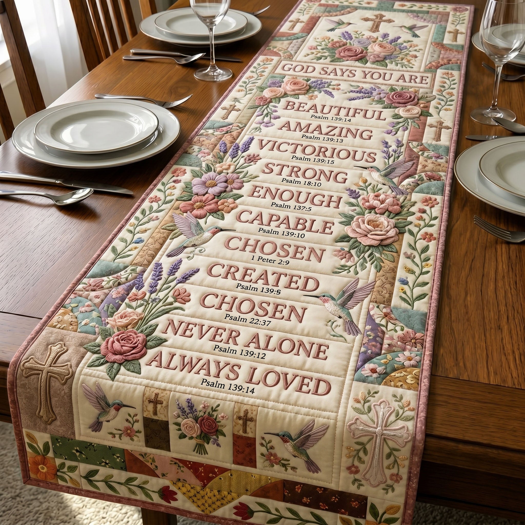 Christian Faith Quilted Table Runner GFTONMU497