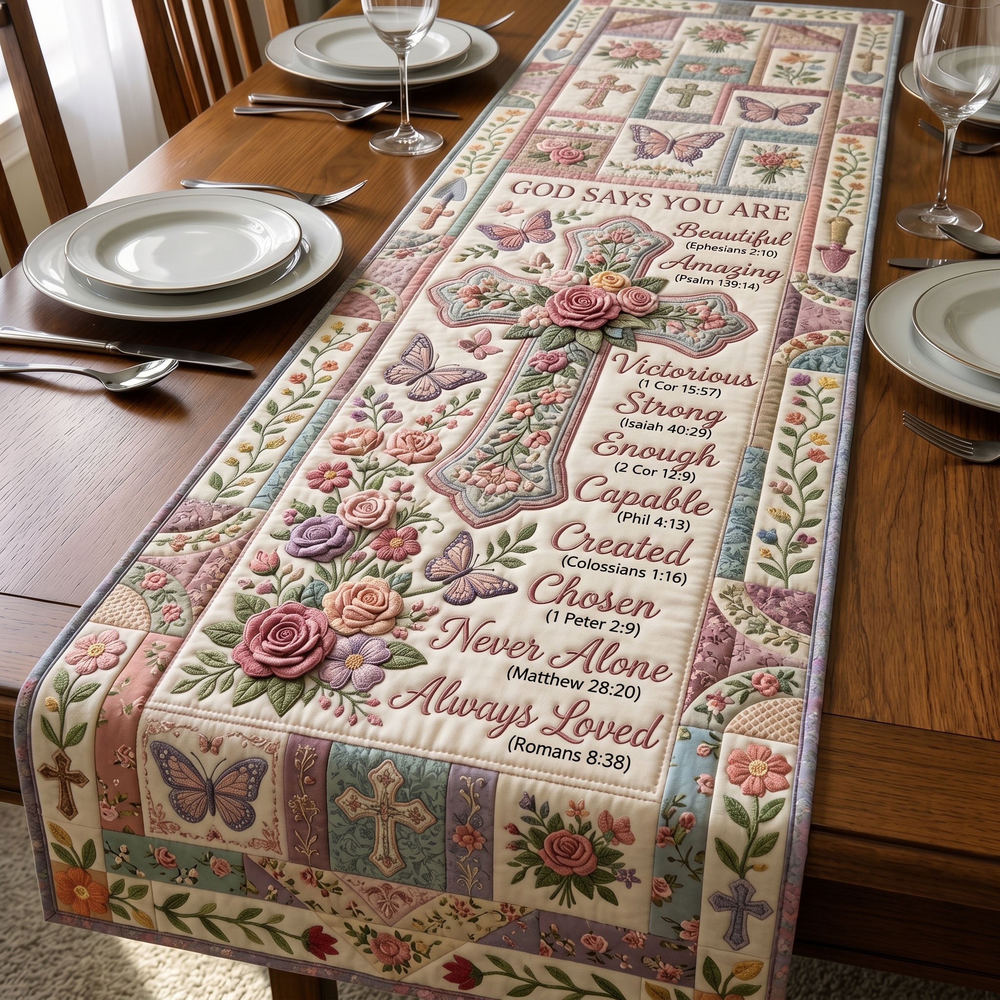 Christian Faith Quilted Table Runner GFTONMU499