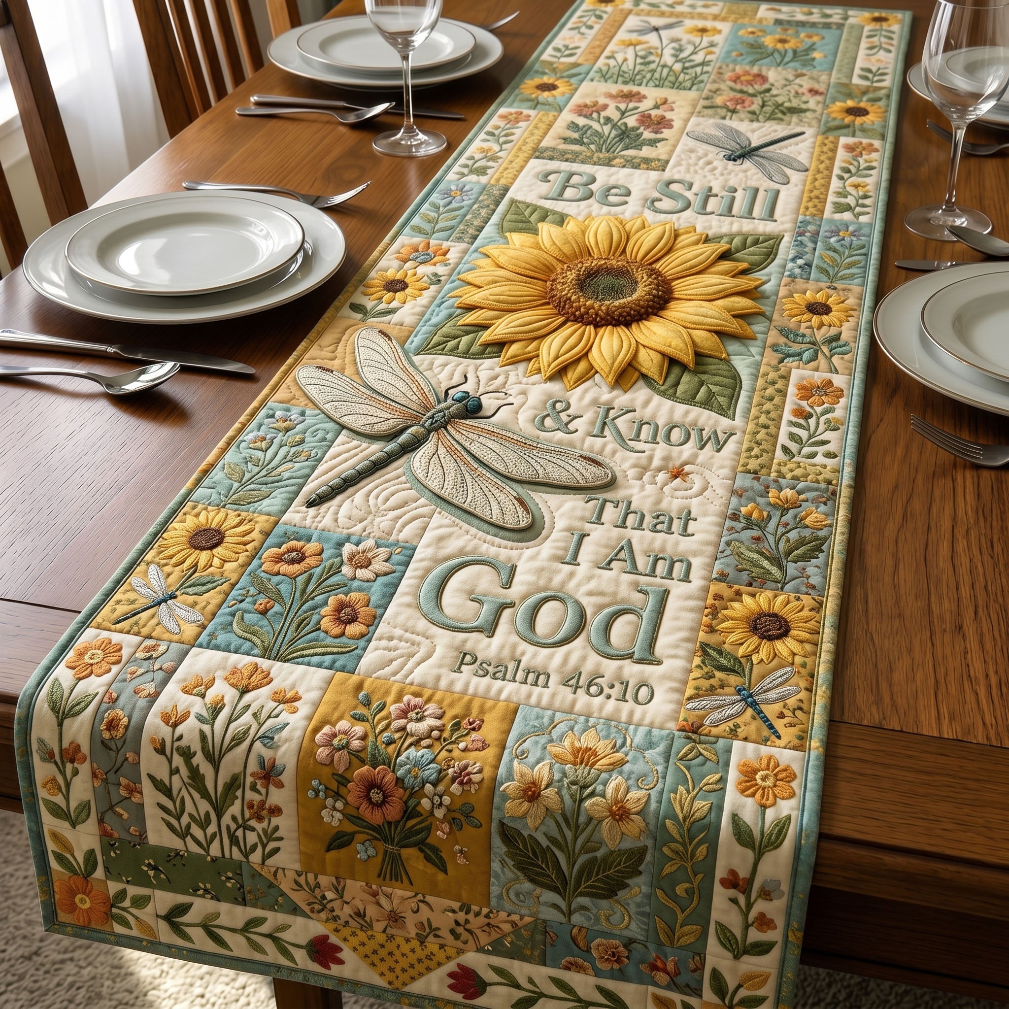 Christian Faith Quilted Table Runner GFTONMU500