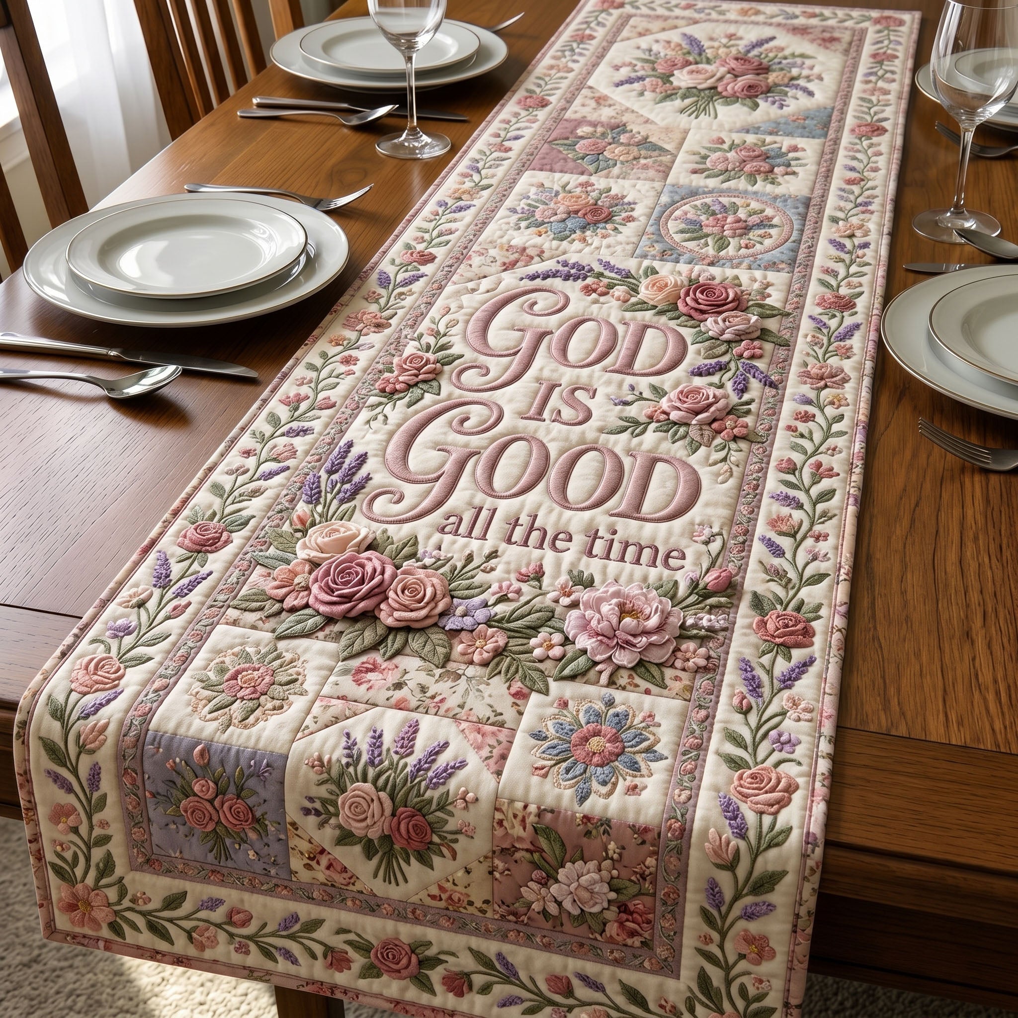 Christian Faith Quilted Table Runner GFTONMU503