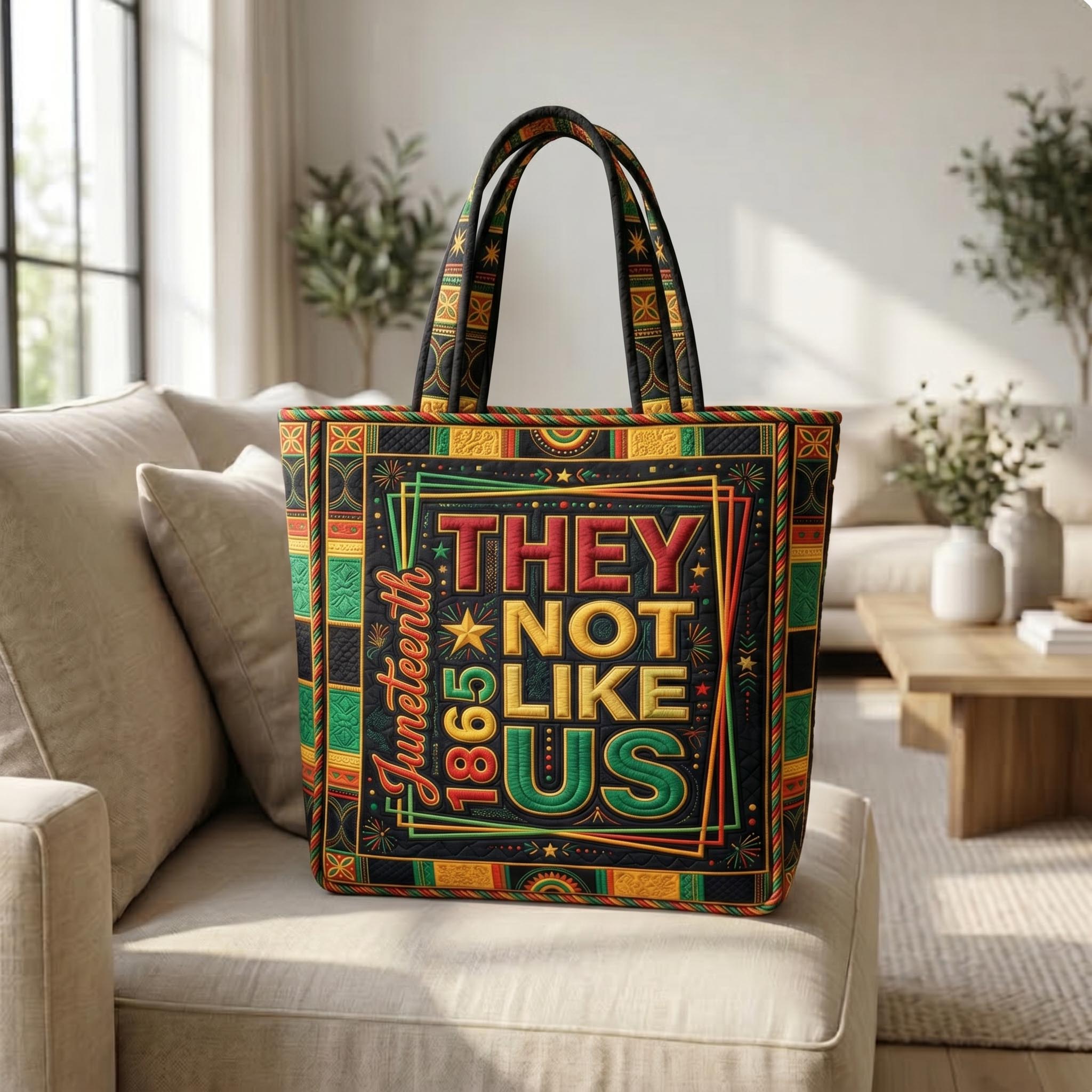 They Not Like Us Quilted Tote Bag GFTONMU537