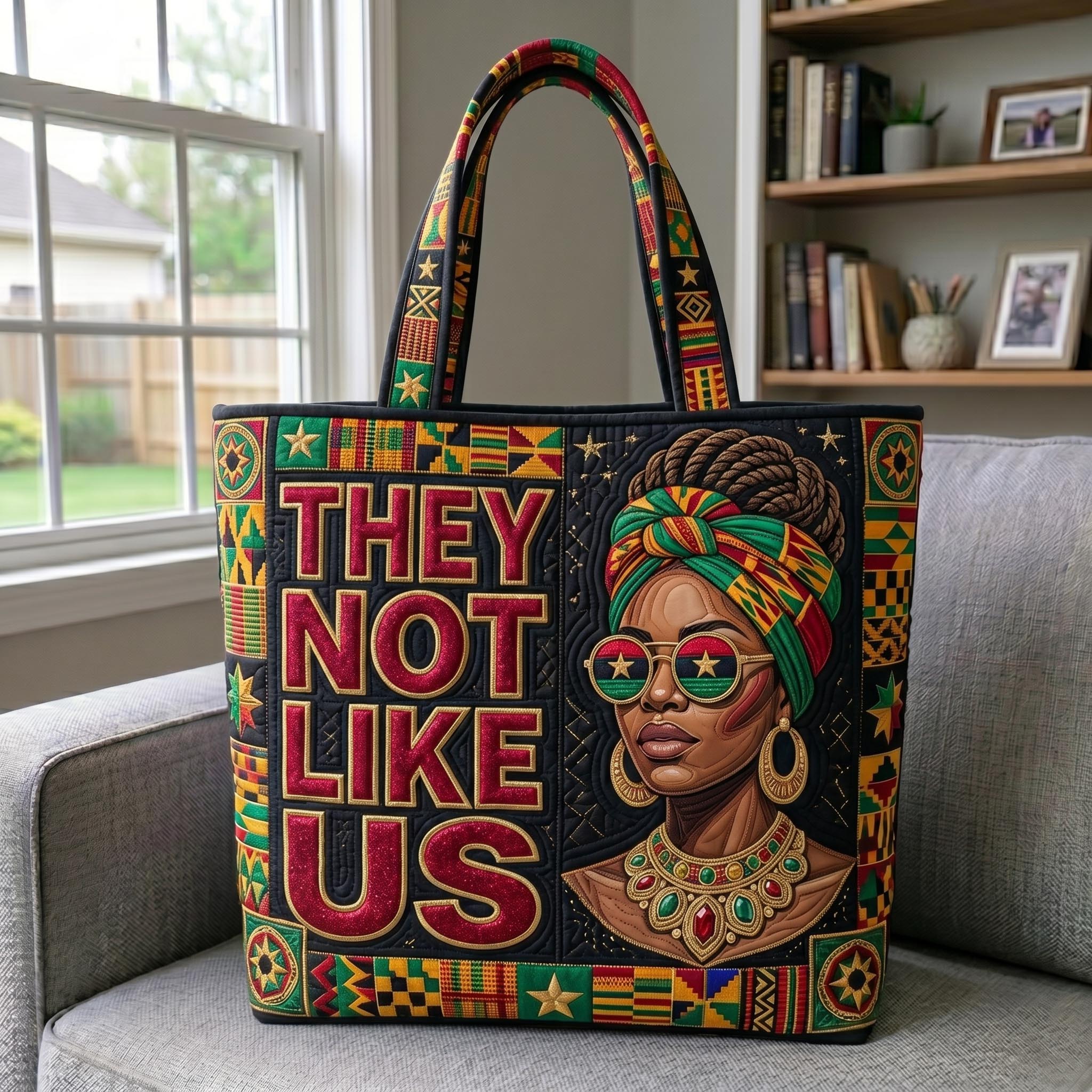 They Not Like Us Quilted Tote Bag GFTONMU538