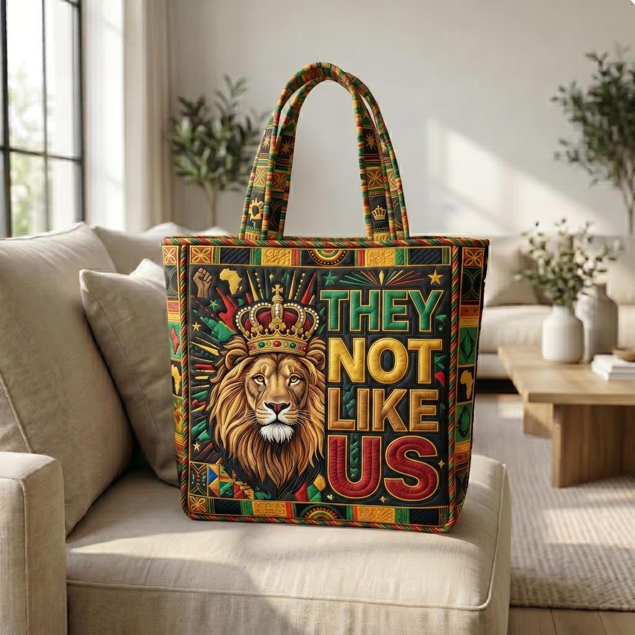 They Not Like Us Quilted Tote Bag GFTONMU540