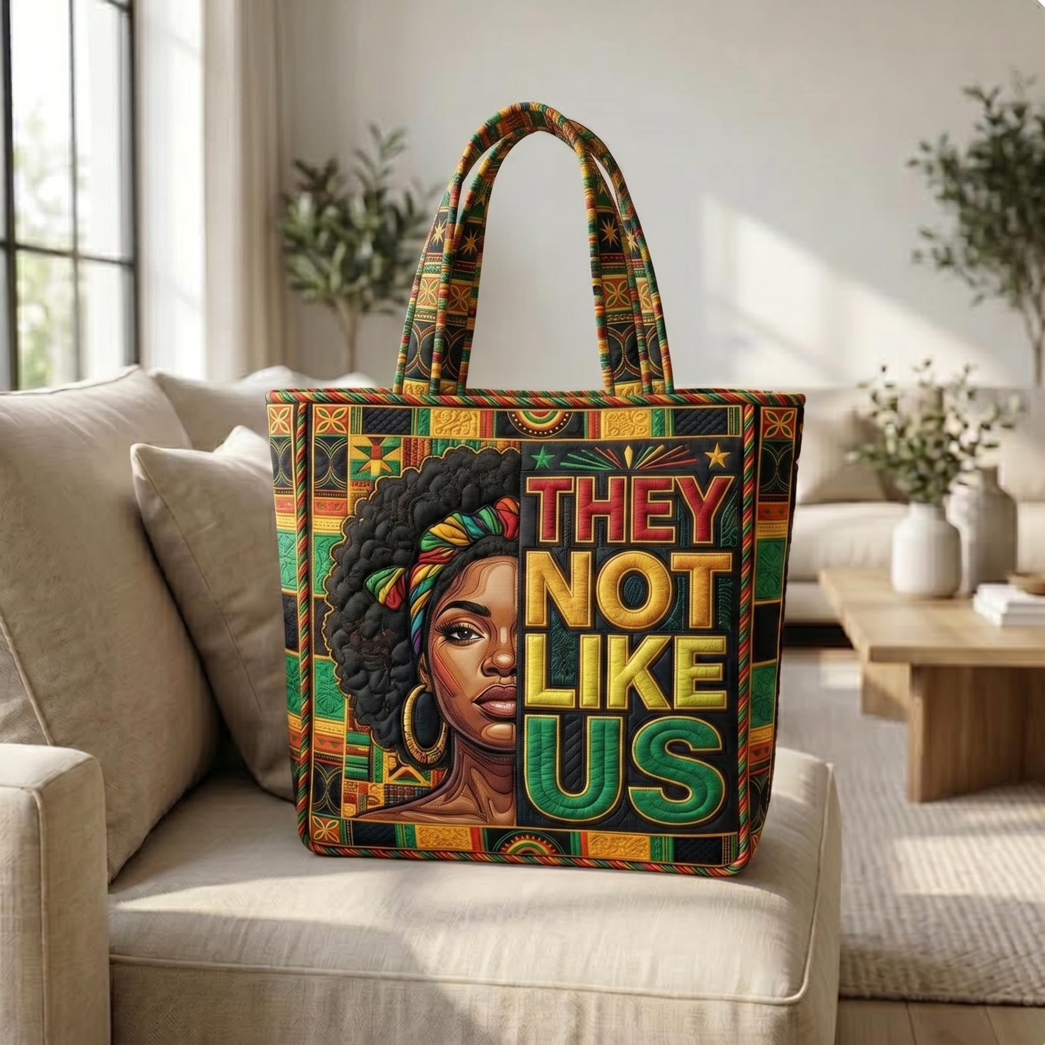 They Not Like Us Quilted Tote Bag GFTONMU541