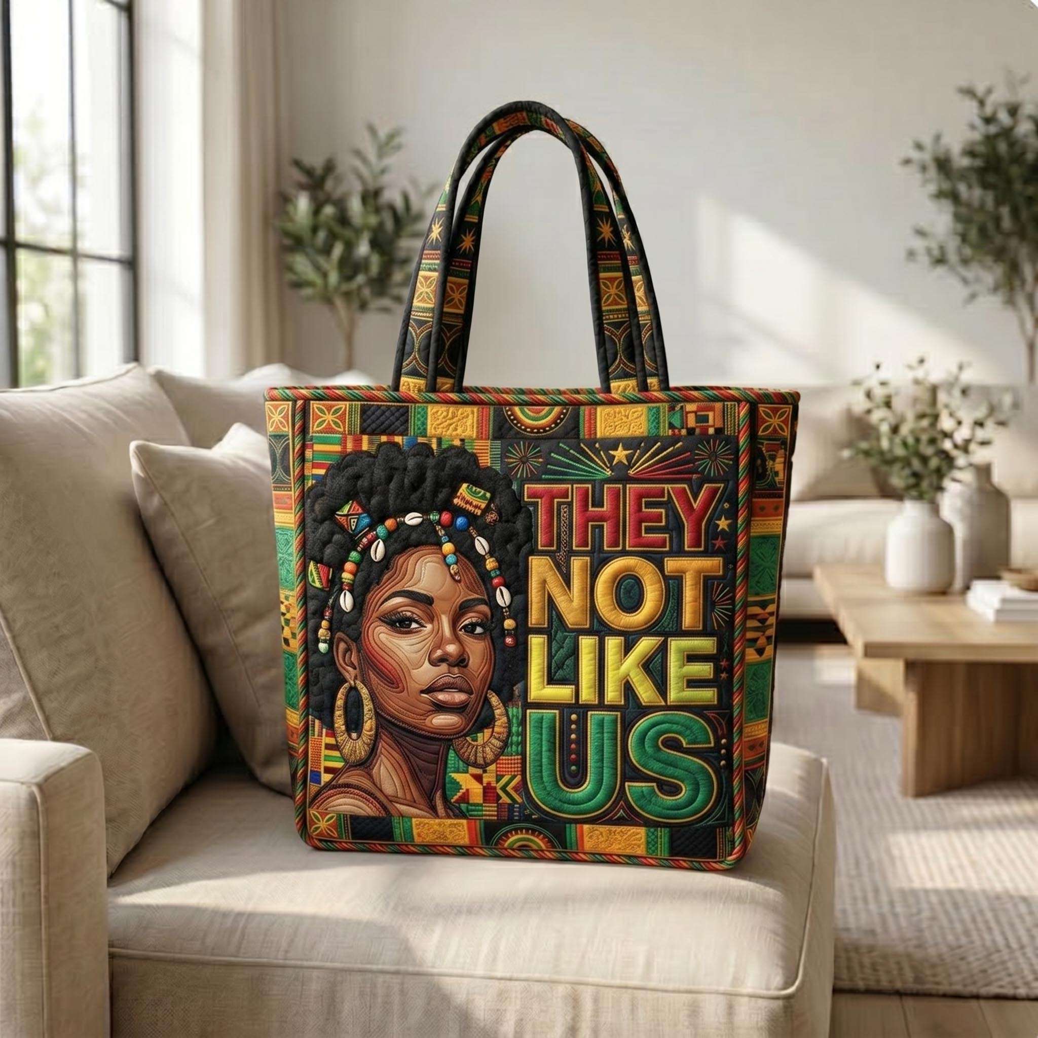 They Not Like Us Quilted Tote Bag GFTONMU542