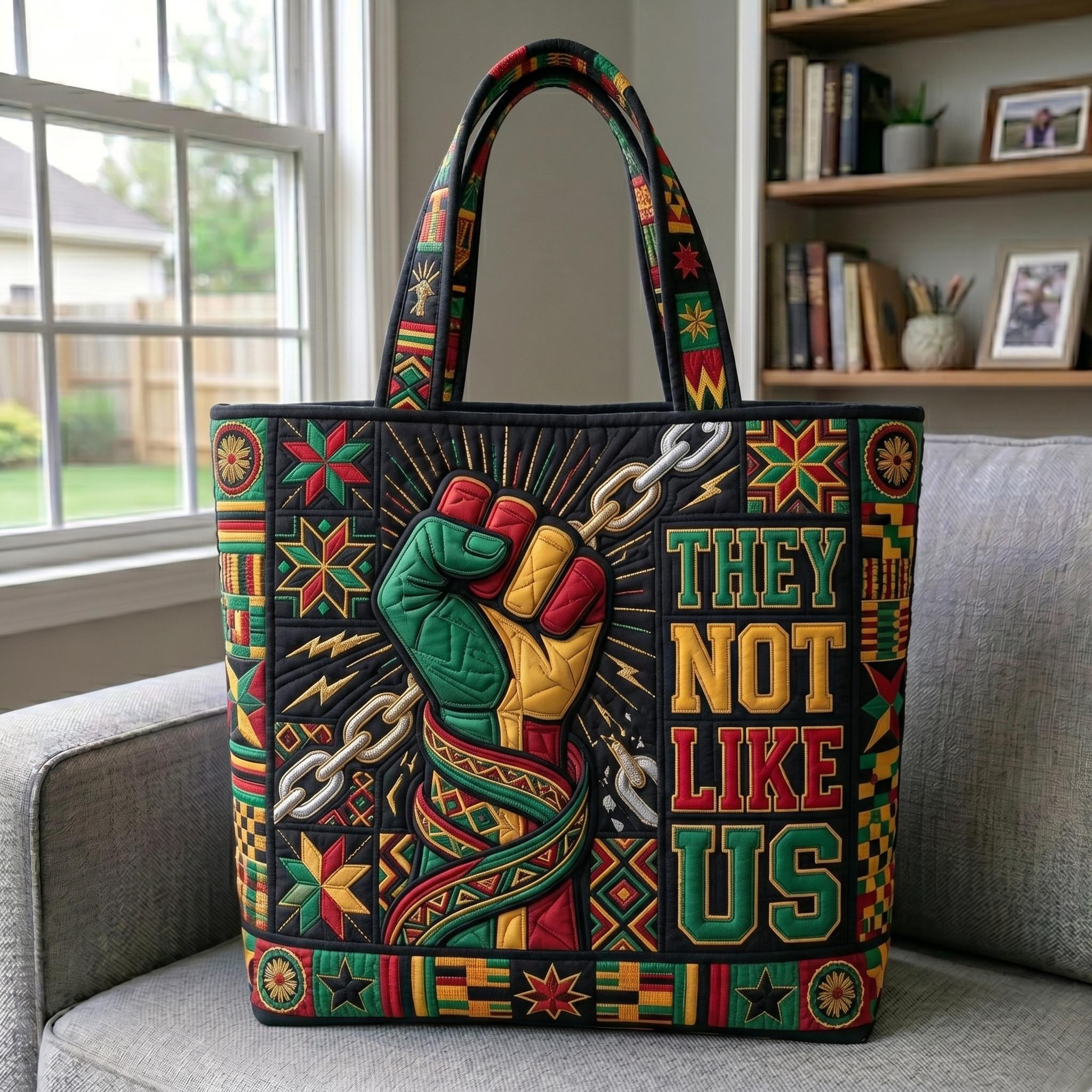 They Not Like Us Quilted Tote Bag GFTONMU544