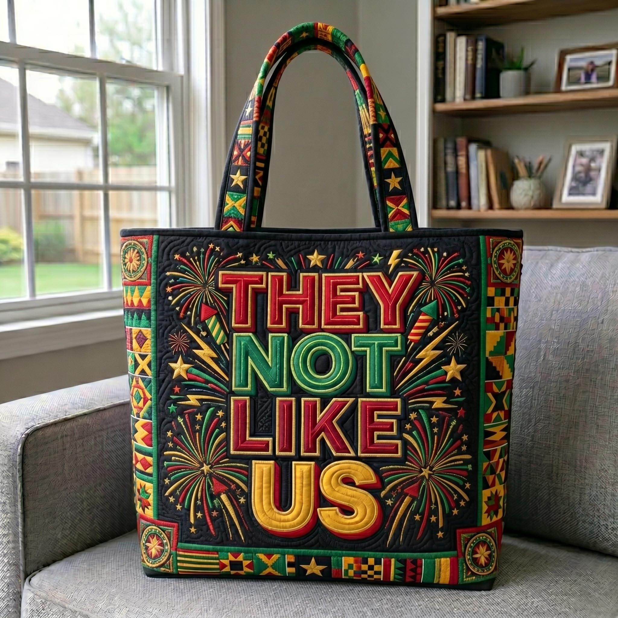 They Not Like Us Quilted Tote Bag GFTONMU545