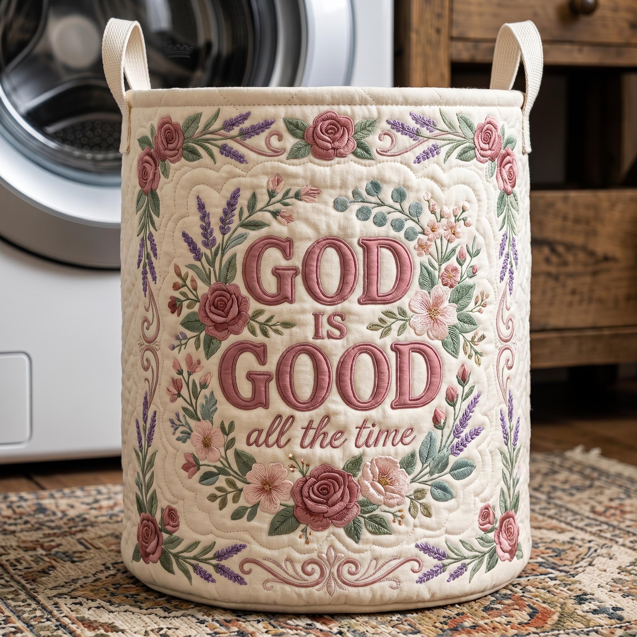 Christian Faith Quilted Laundry Basket GFTONMU554