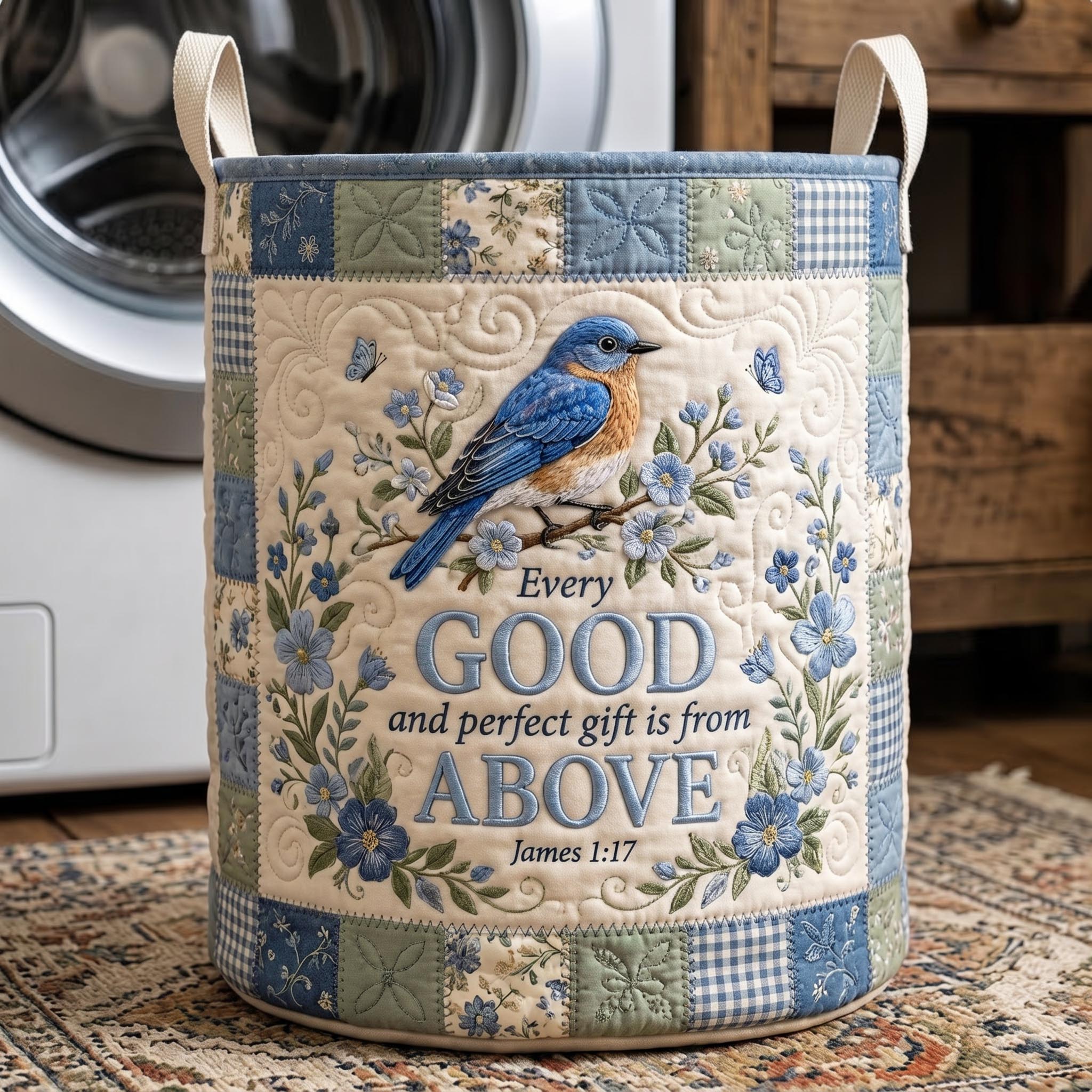 Christian Faith Quilted Laundry Basket GFTONMU555