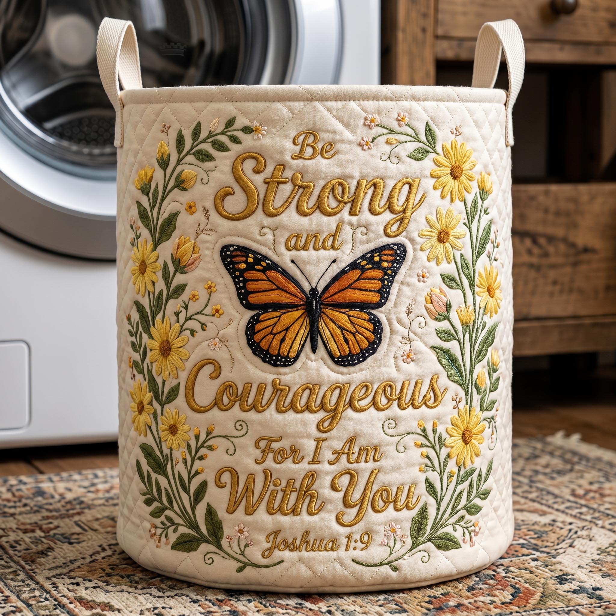 Christian Faith Quilted Laundry Basket GFTONMU556