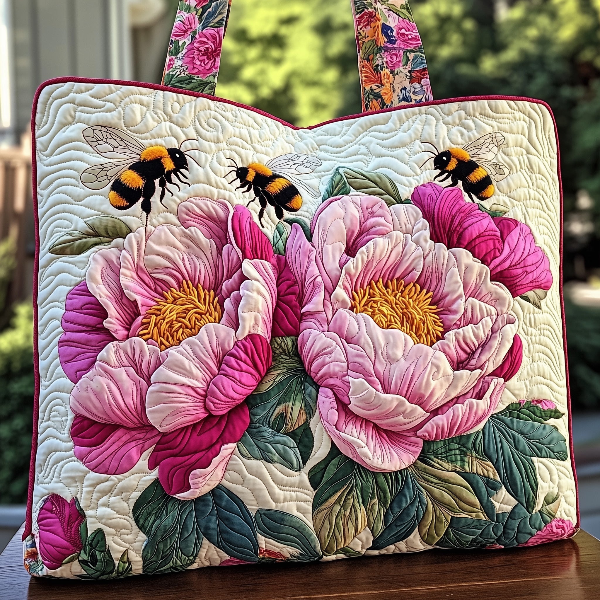 Peony Petal Quilted Tote Bag GFTONT1206
