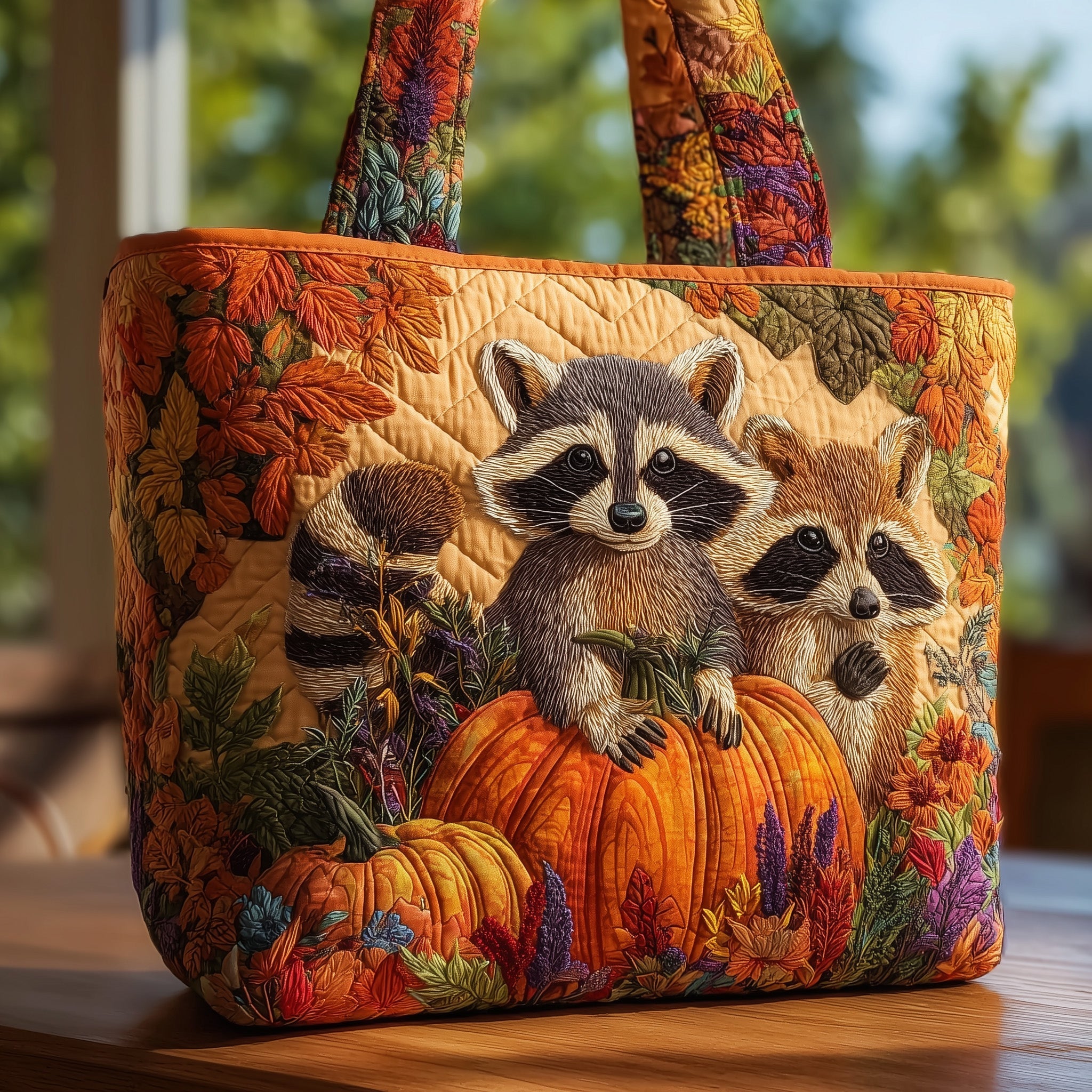 Autumn Raccoon Quilted Tote Bag GFTONT2351