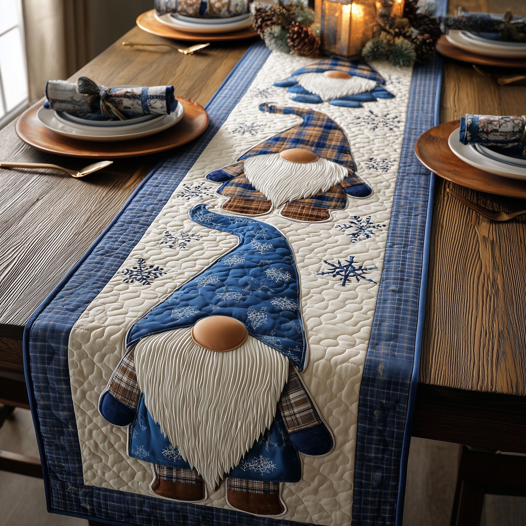 Winter Gnomes Quilted Table Runner GFTONT2900