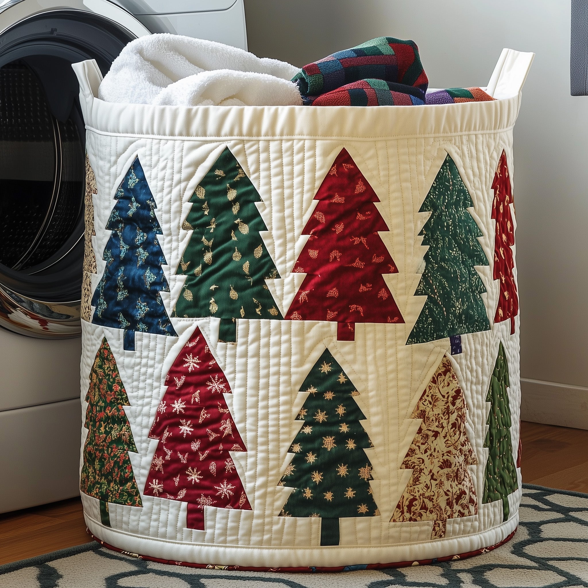 Christmas Tree Quilted Laundry Basket GFTONT3762