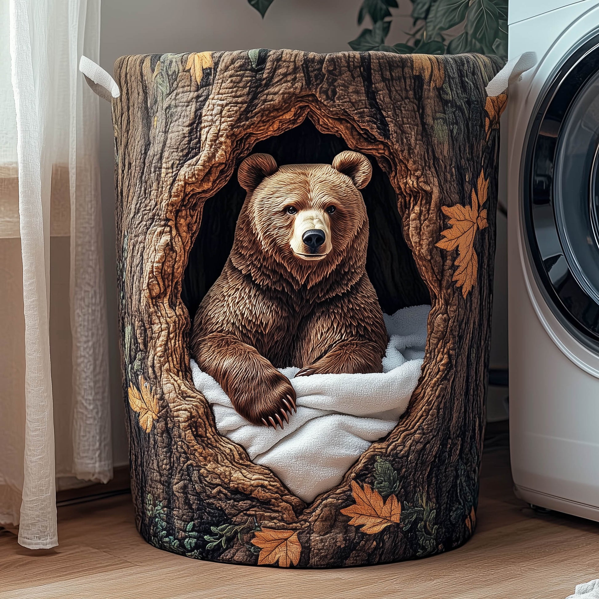 Wooden Nest QuiltedLaundry Basket GFTONT4741