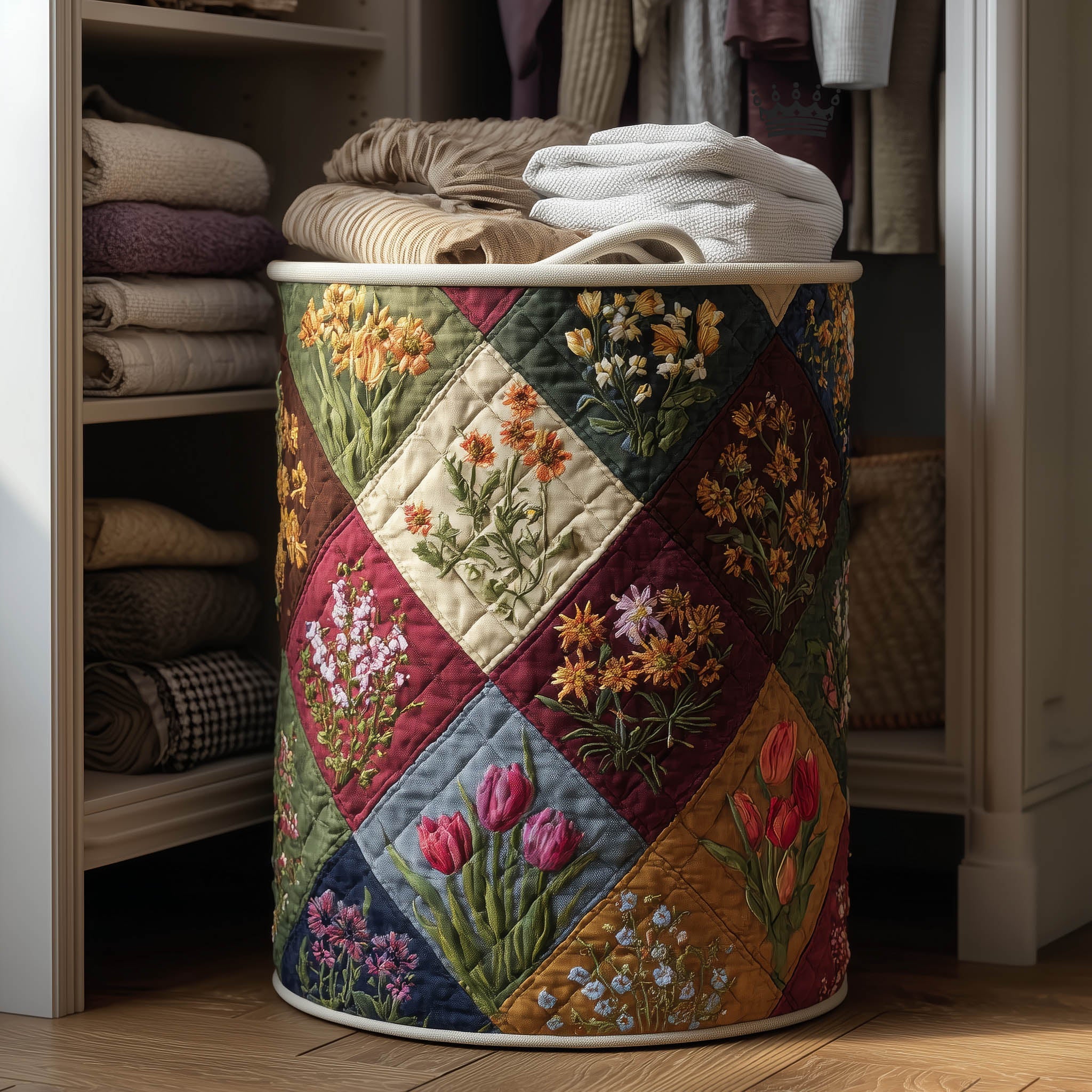 Floral Heaven Quilted Laundry Basket GFTONT5786