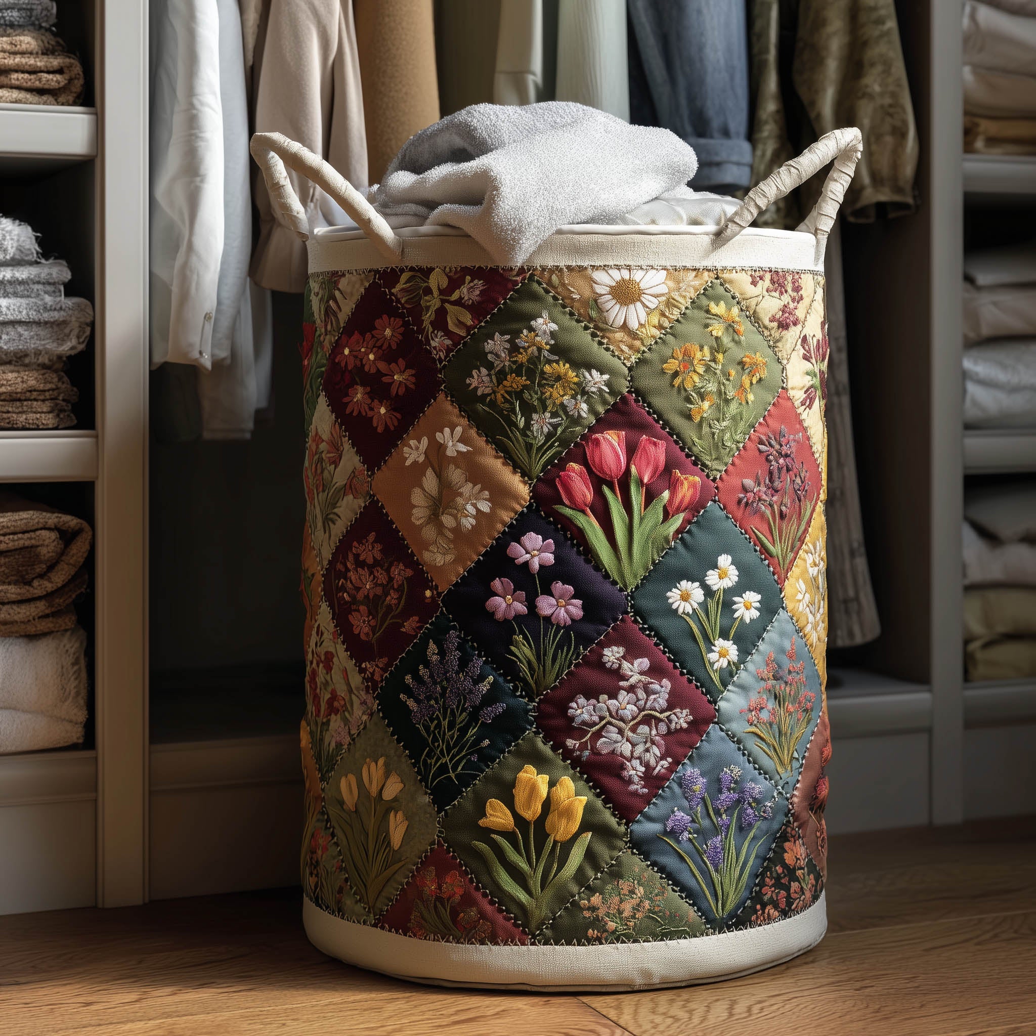 Floral Heaven Quilted Laundry Basket GFTONT5787