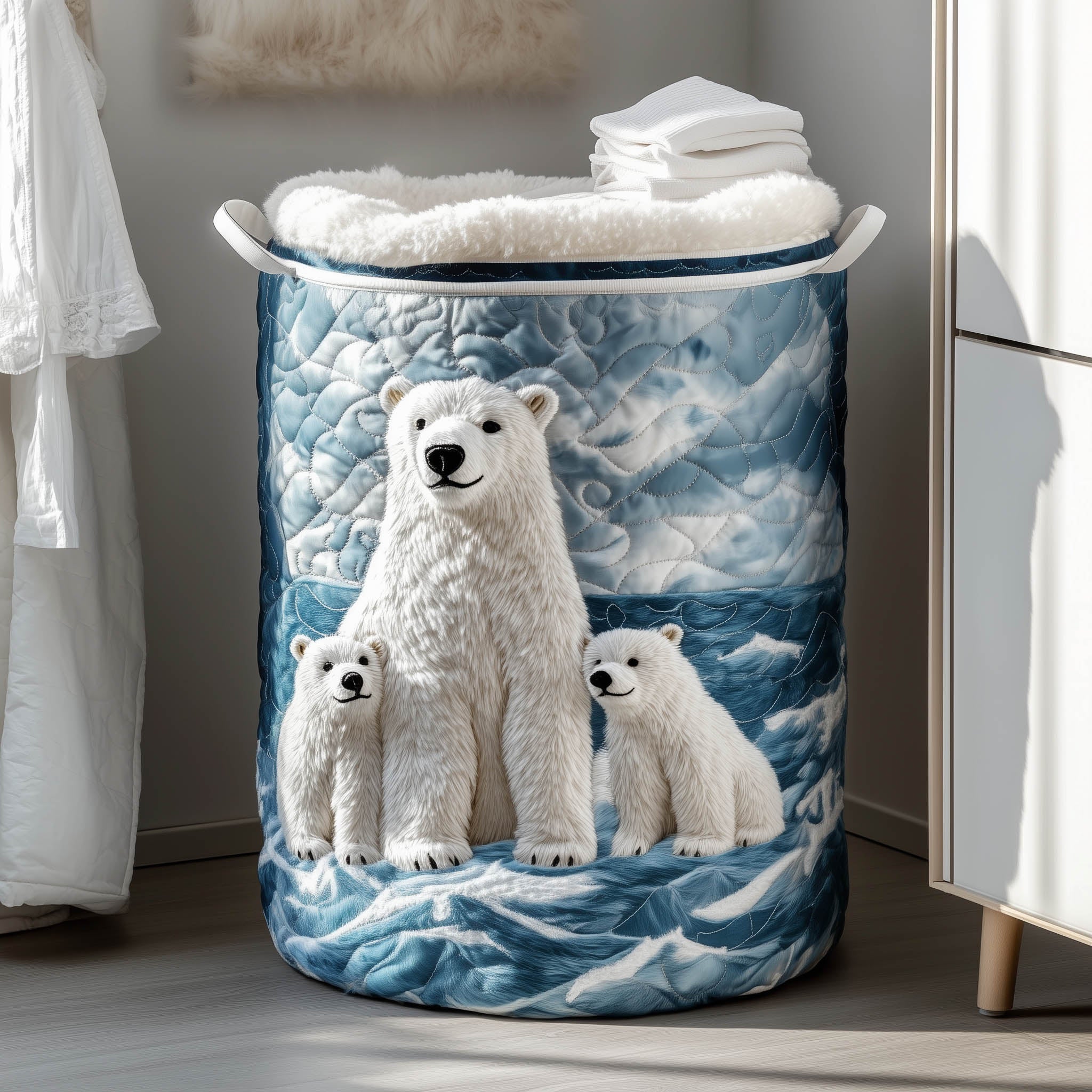 Polar Cub Quilted Laundry Basket GFTONT5830