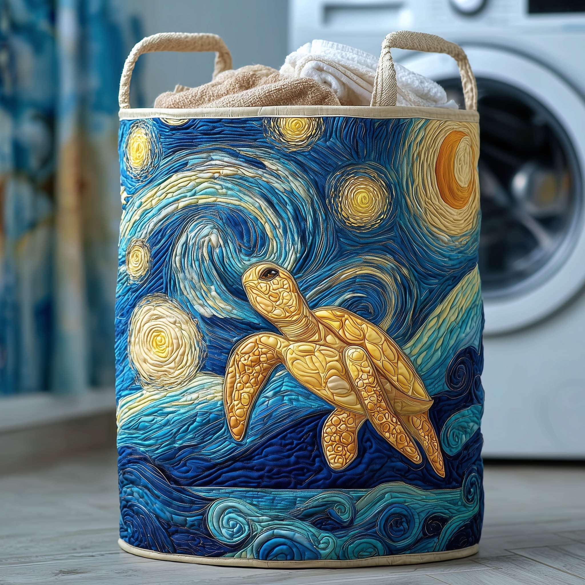 Charming Turtle Quilted Laundry Basket GFTONT5877