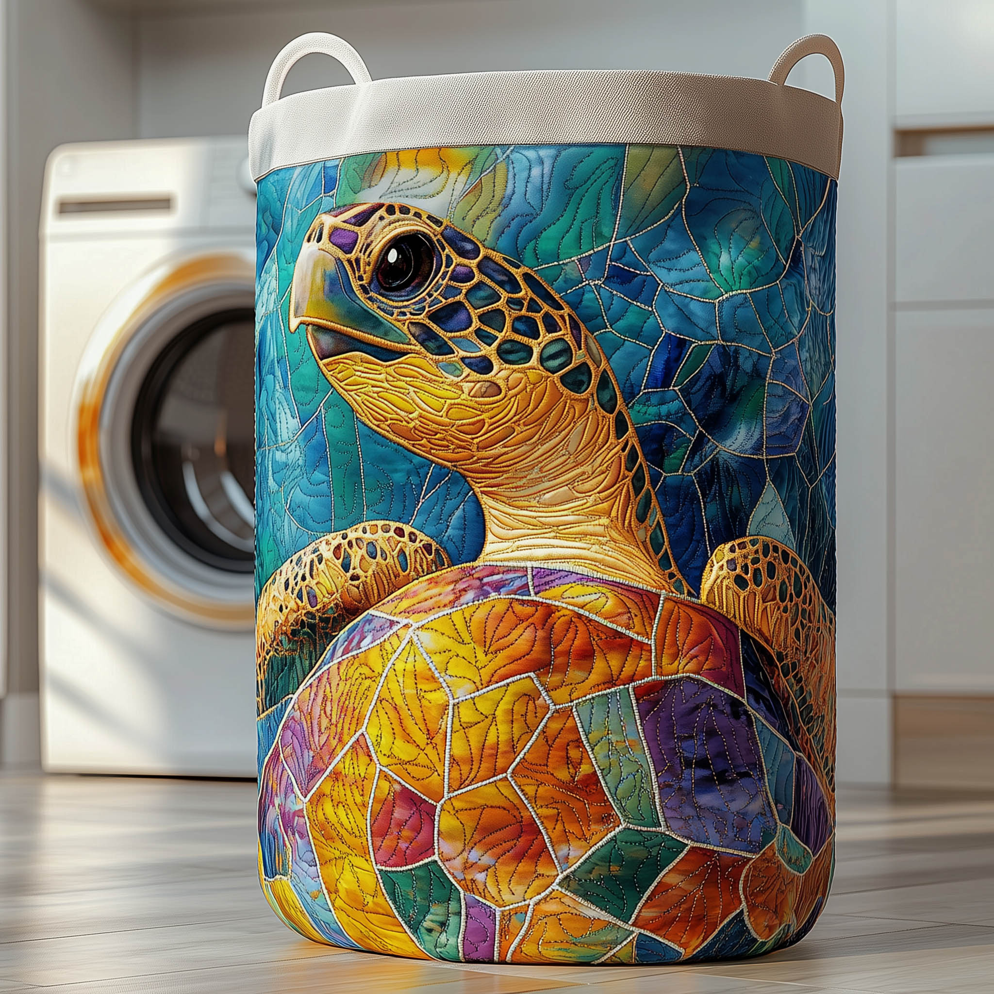 Charming Turtle Quilted Laundry Basket GFTONT5878