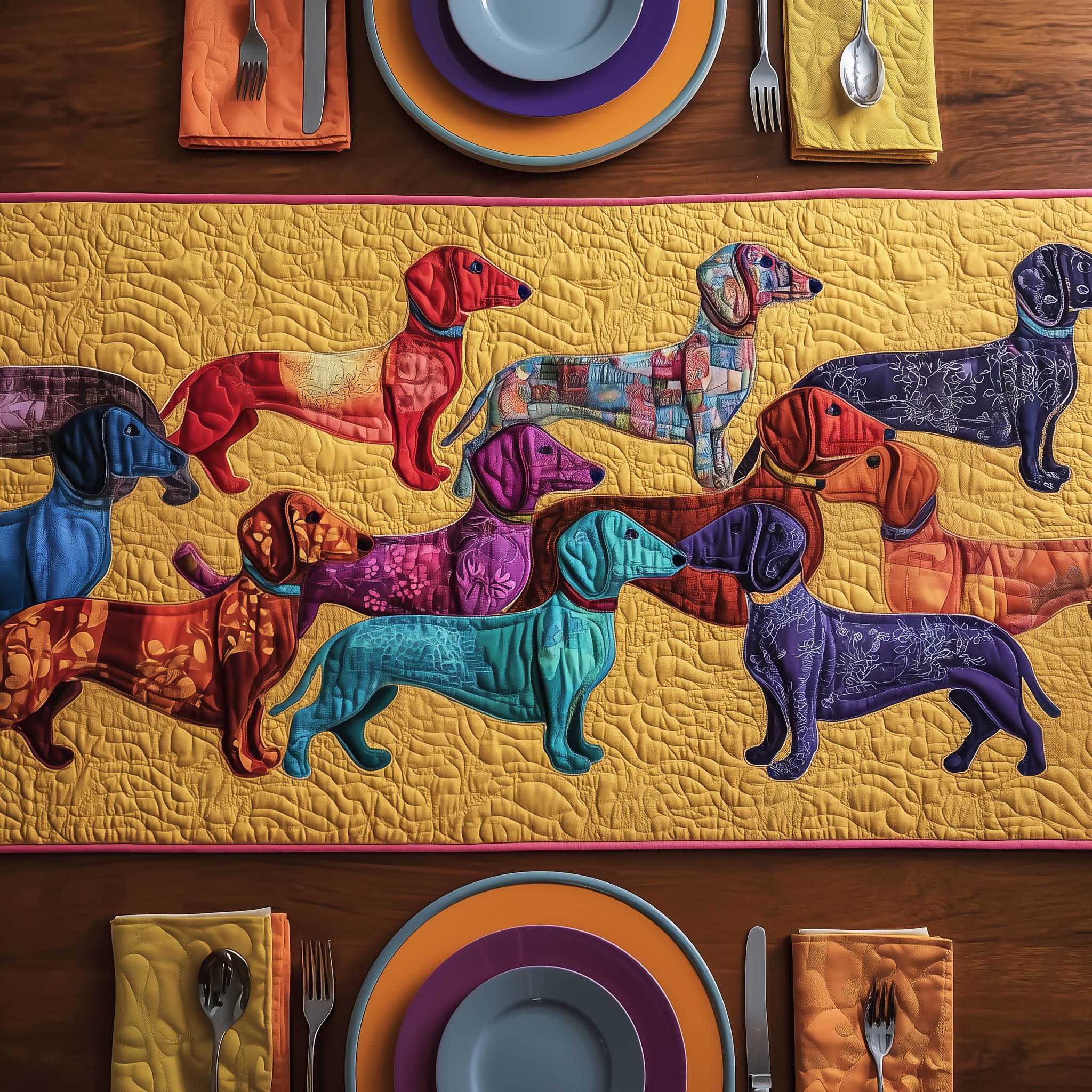 Wiener Gang Quilted Table Runner GFTONT5892