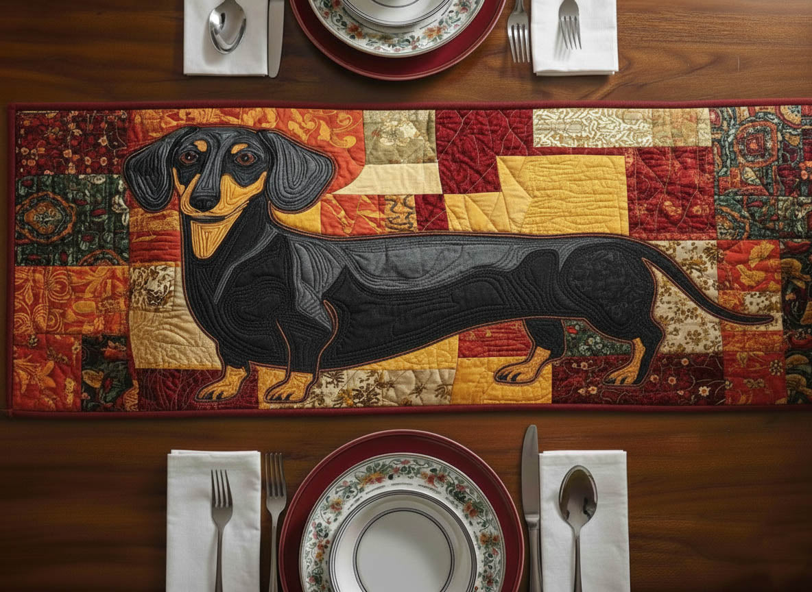 Adorable Dachshund Quilted Table Runner GFTONT5898