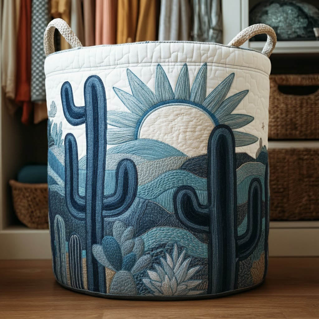 Cactus Sunset Quilted Laundry Basket GFTONT6043