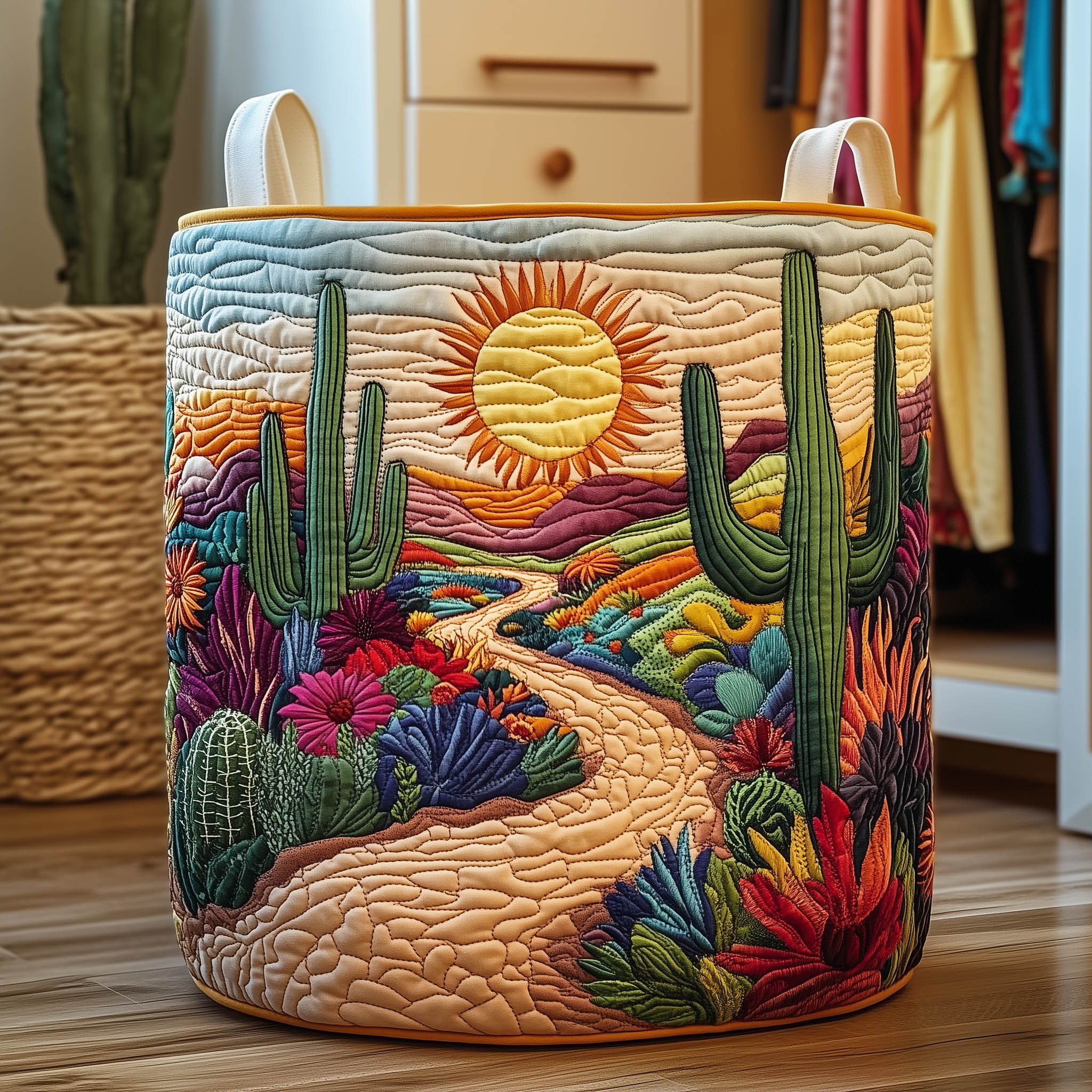 Cactus Road Quilted Laundry Basket GFTONT6047