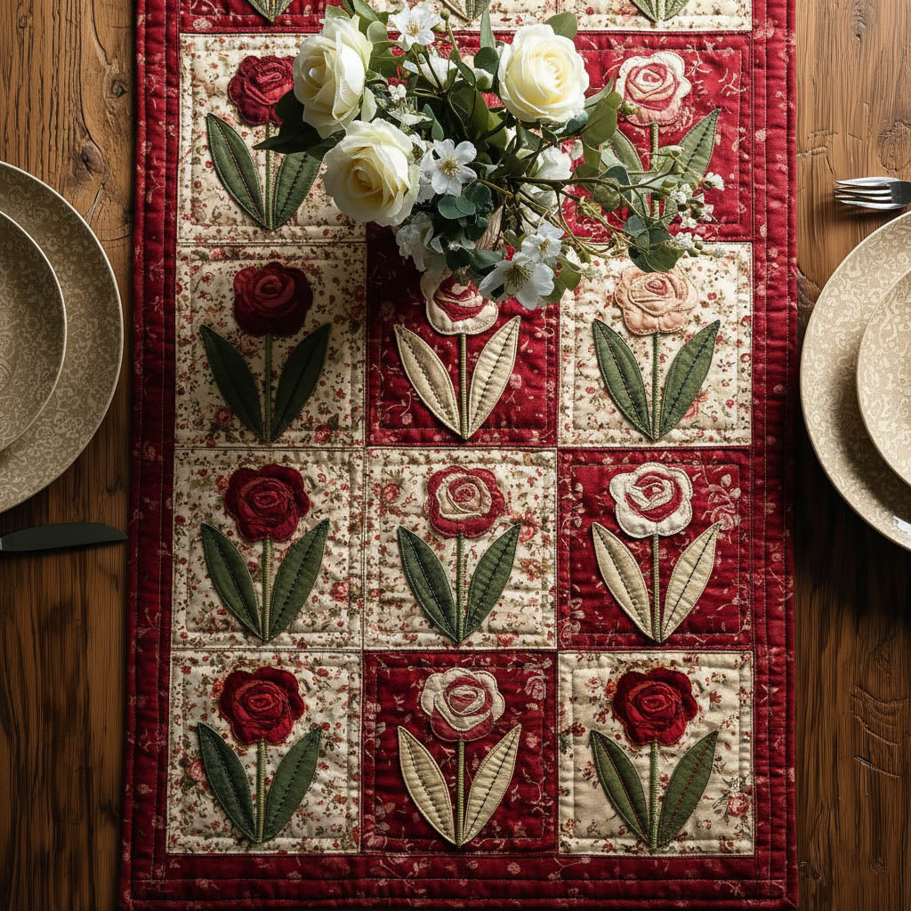 Valentine Rosie Quilted Table Runner GFTONT6227