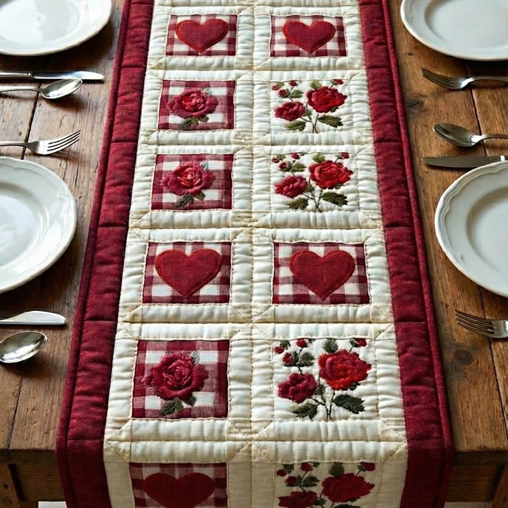 Loving Rose Quilted Table Runner GFTONT6228