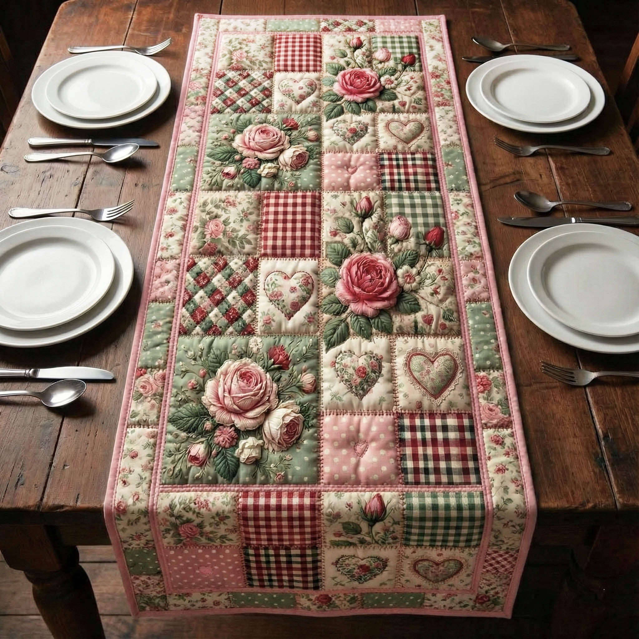 Loving Rose Quilted Table Runner GFTONT6229