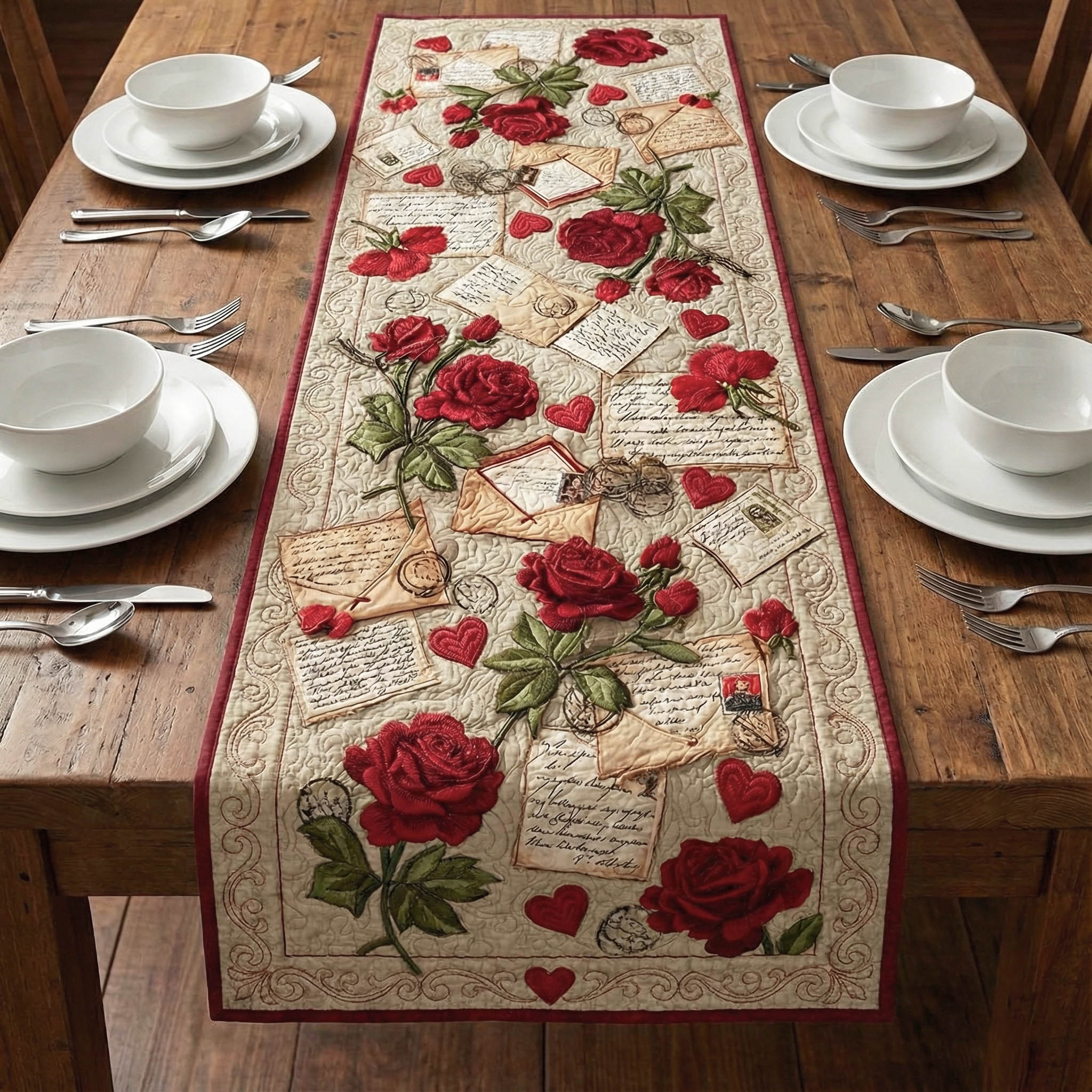 Love Letter Quilted Table Runner GFTONT6230