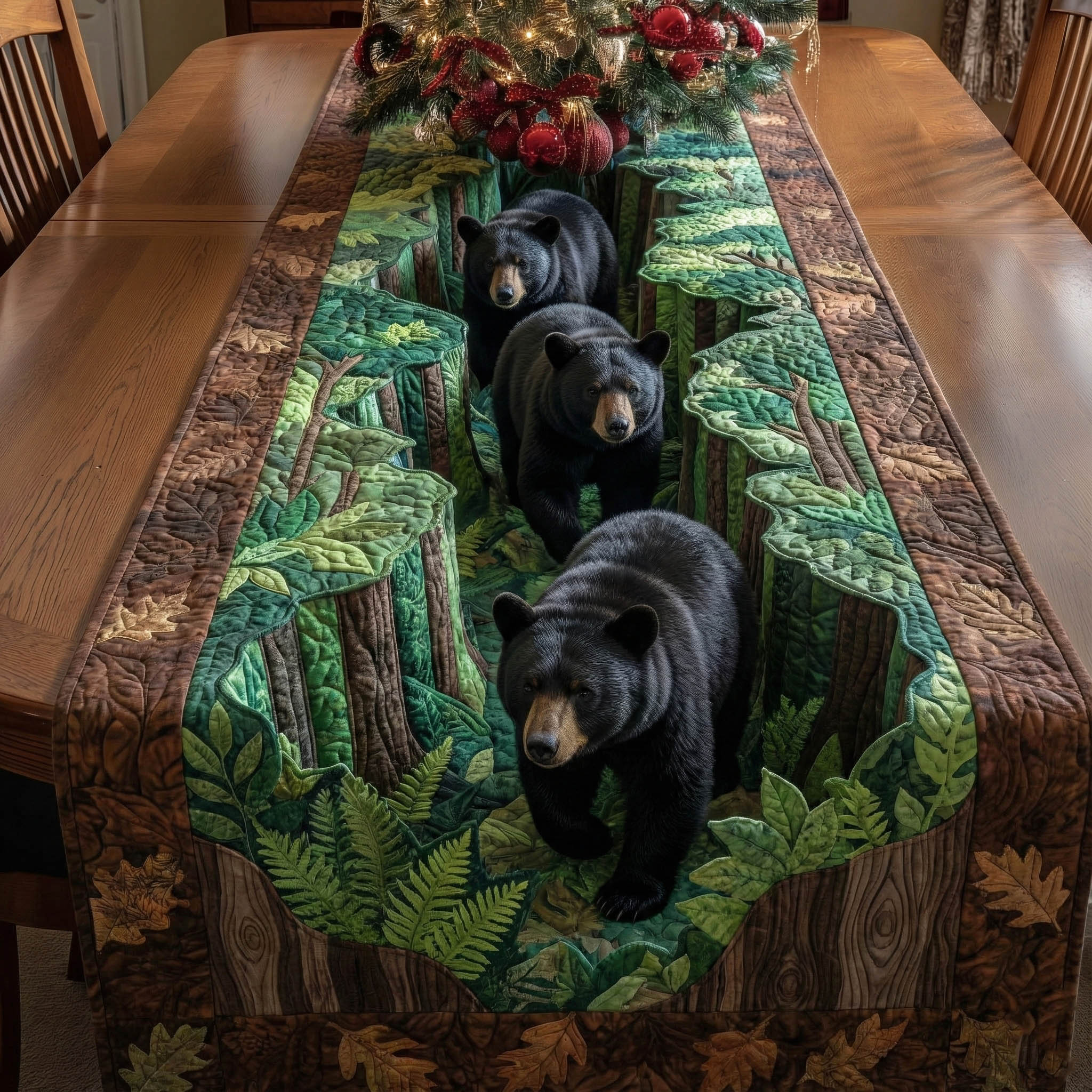 Wandering Bears Quilted Table Runner GFTONT6236
