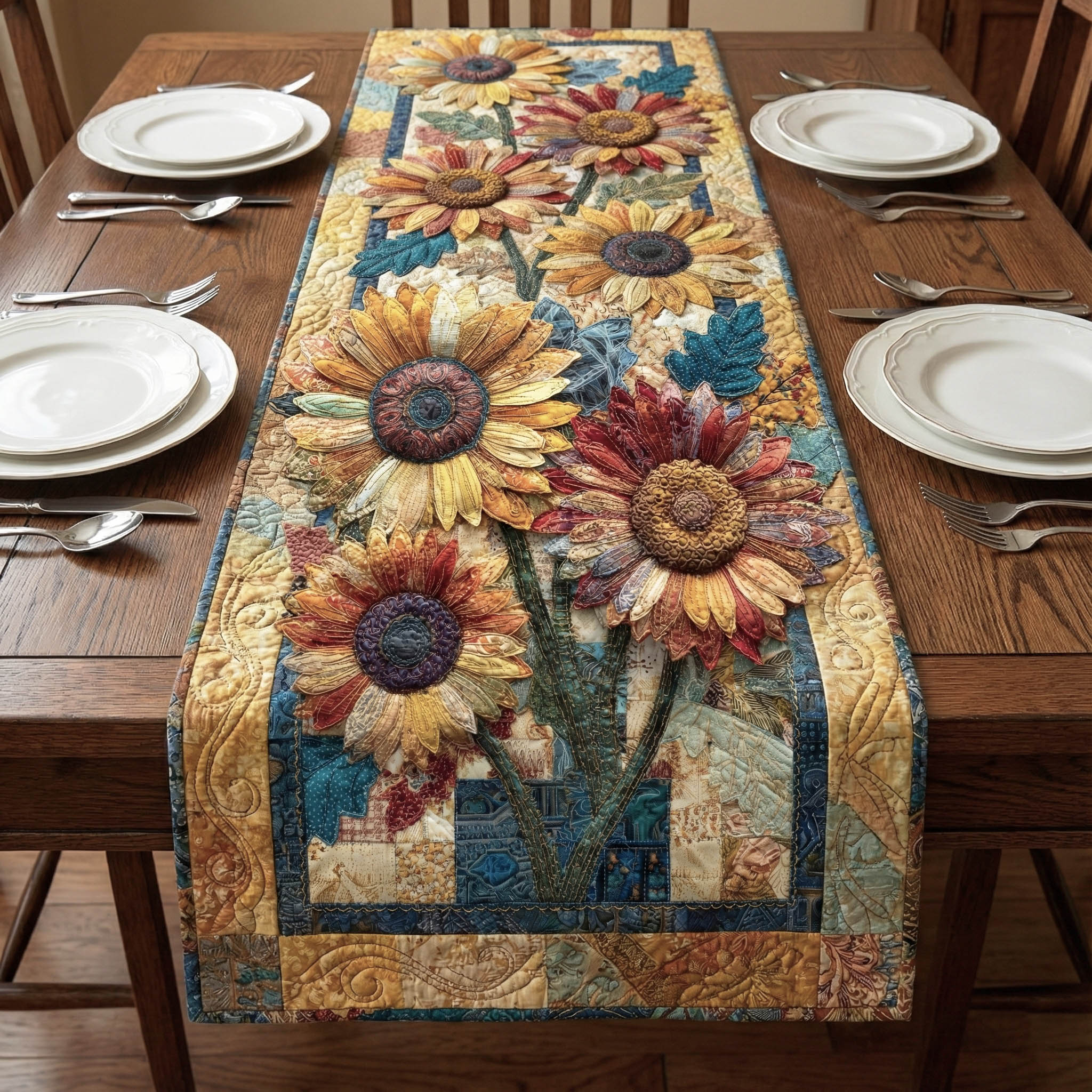 Sunflower Meadow Quilted Table Runner GFTONT6260