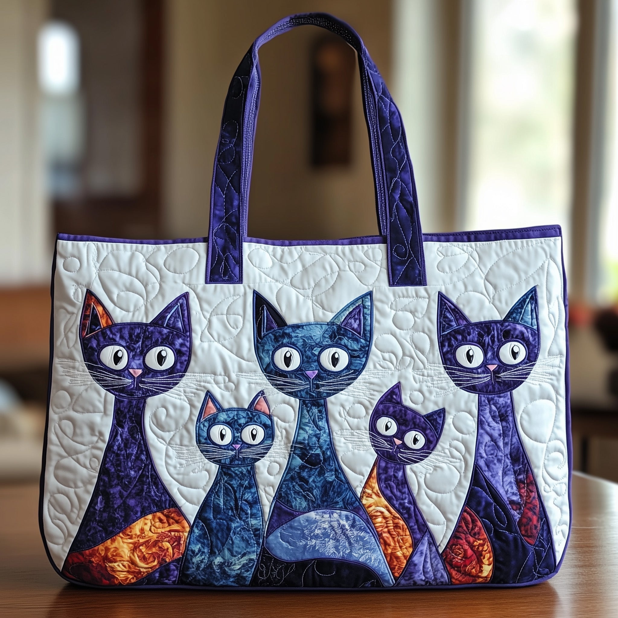 Whimsical Paw Quilted Tote Bag GFTONT956