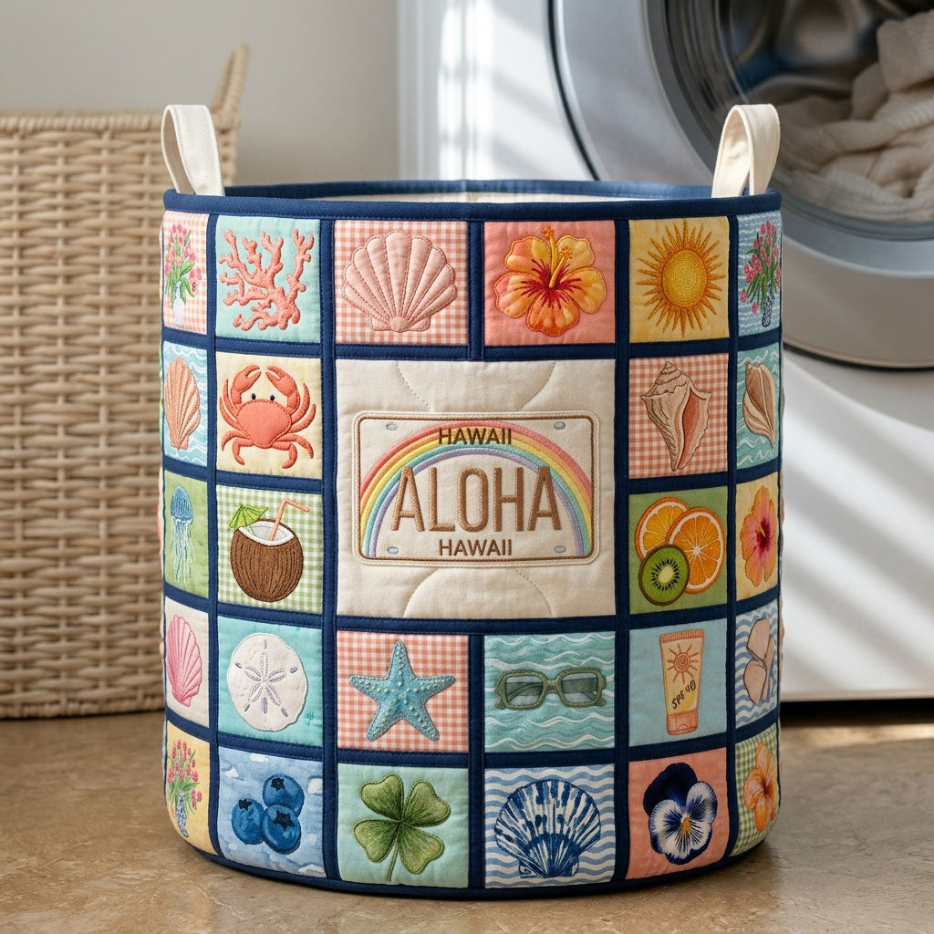 Ocean Creatures Quilted Laundry Basket GFTOPND504