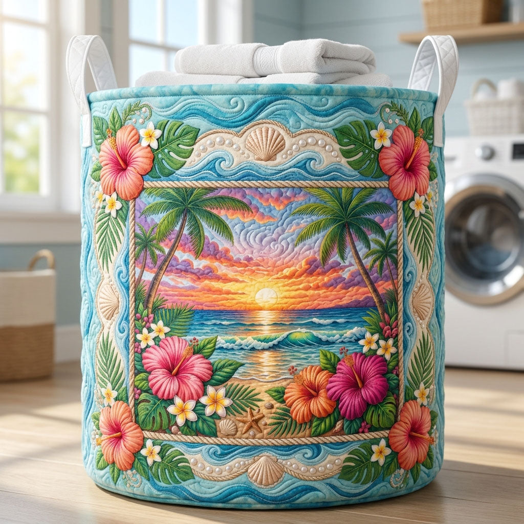 Tropical Sunrise Quilted Laundry Basket GFTOPND508