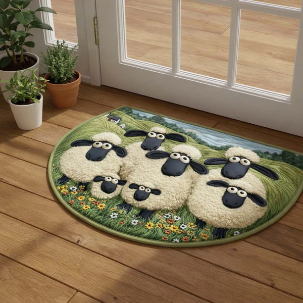  Welcoming Sheep Quilted Welcome Mat GFTOQA1649   