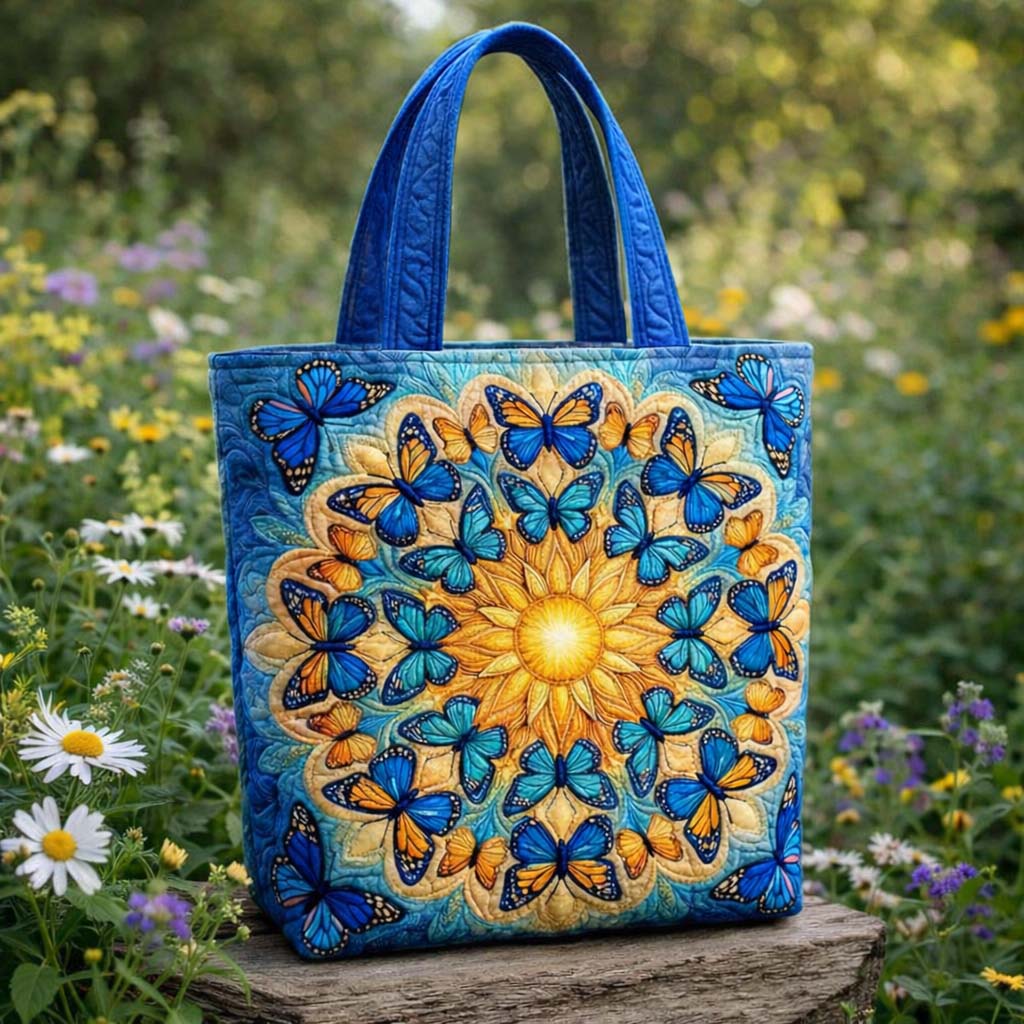 Butterfly Serenity Quilted Tote Bag GFTOQA1750