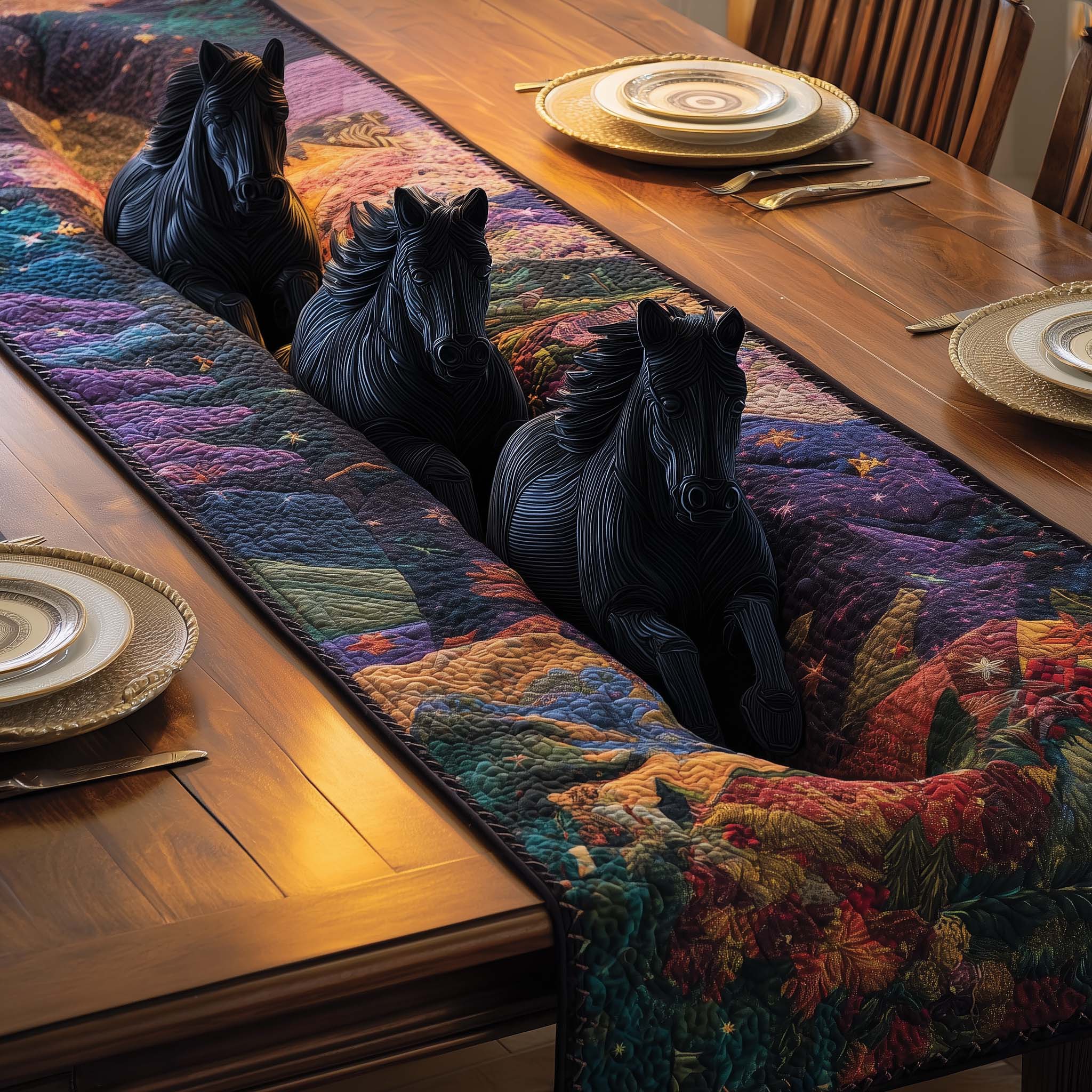 Twilight Stallions Quilted Table Runner GFTOQM1586