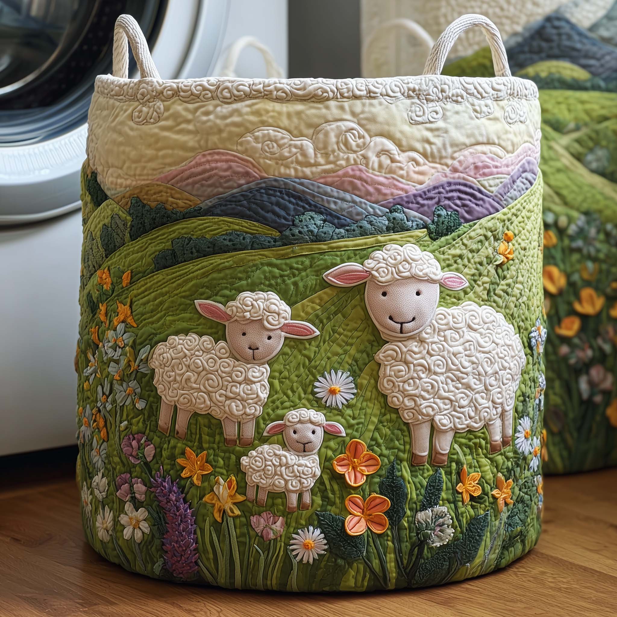 Gentle Family Quilted Laundry Basket GFTOQM1751