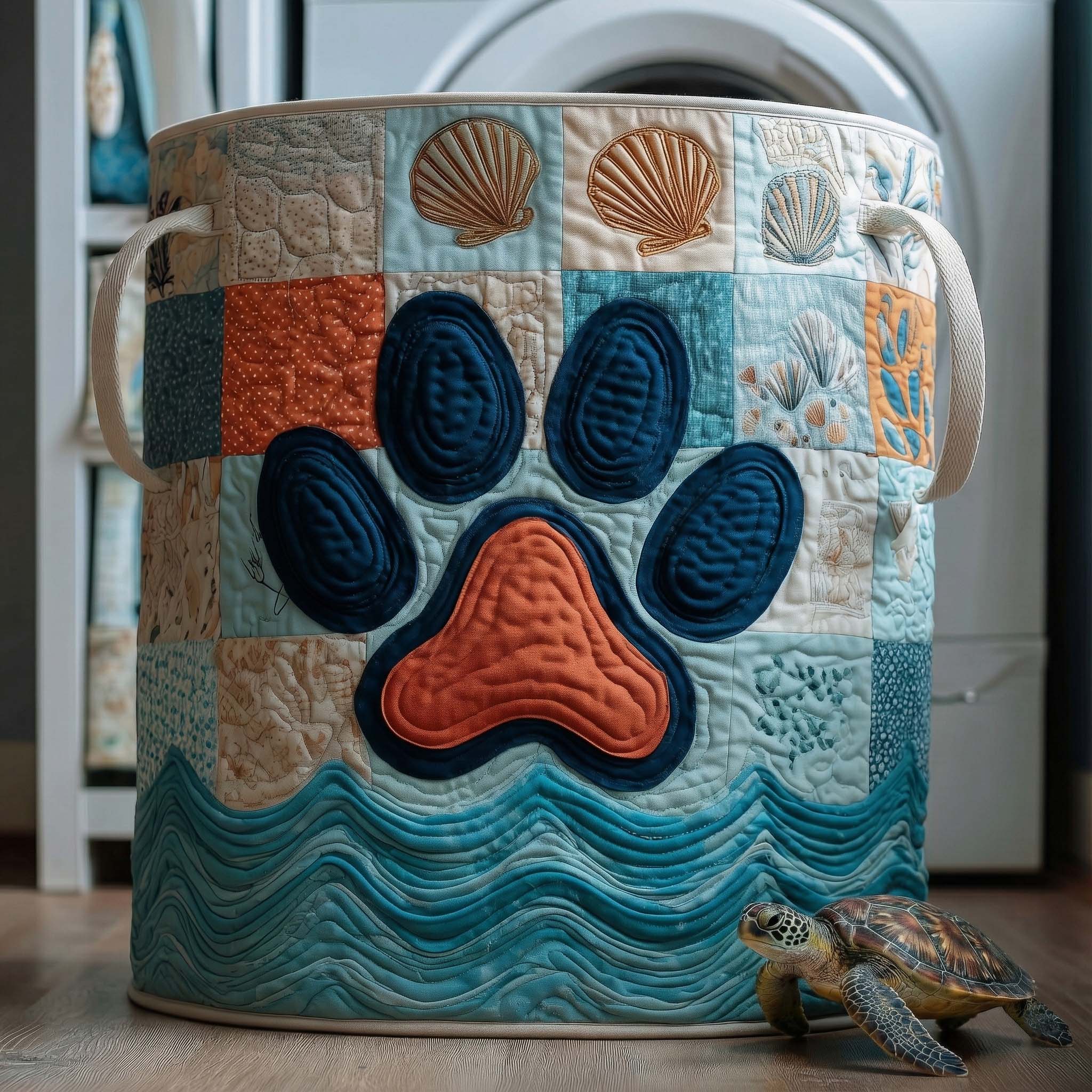 Ocean Paw Quilted Laundry Basket GFTOQM1800