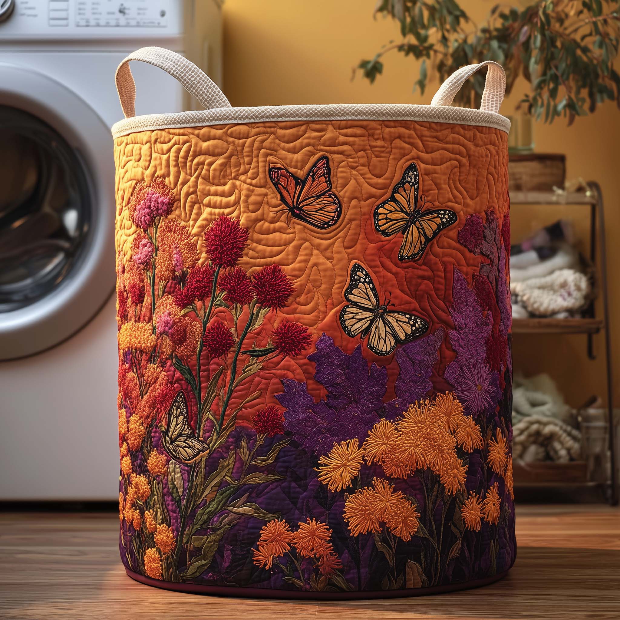 Autumn Flight Quilted Laundry Basket GFTOQM1804