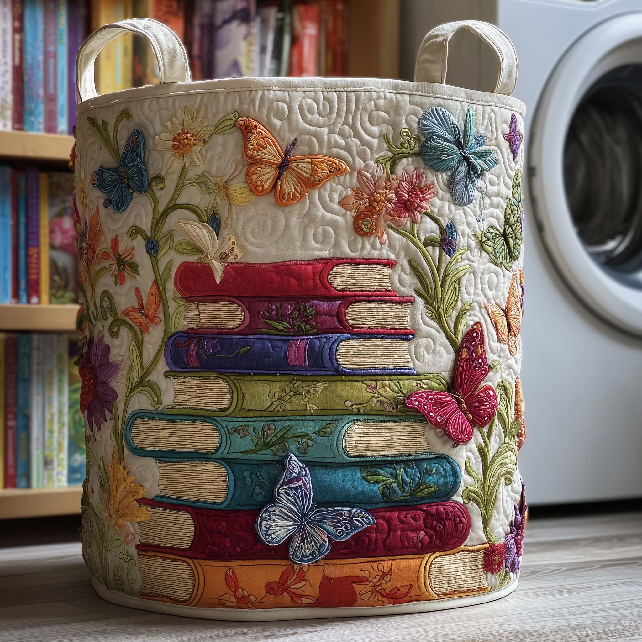 Butterfly Books Quilted Laundry Basket GFTOQM1903