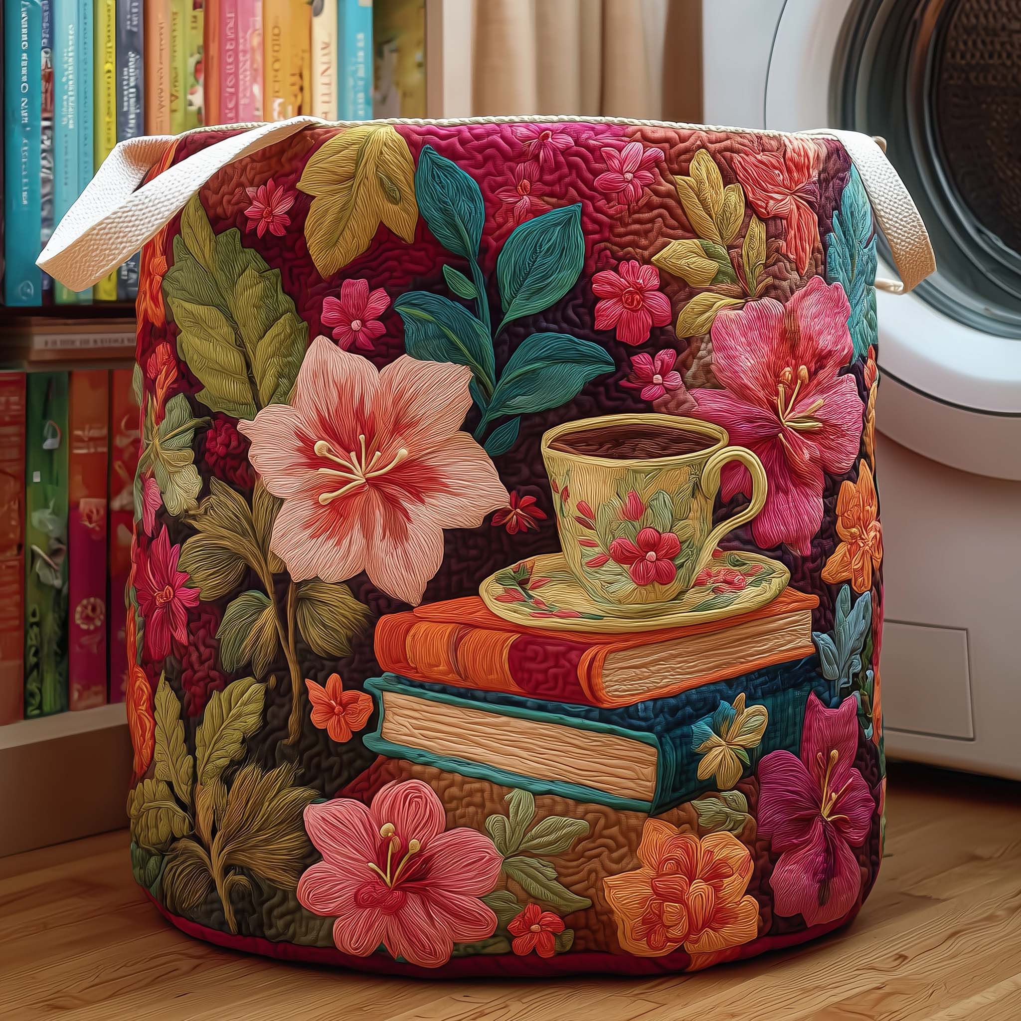Tea Stories Quilted Laundry Basket GFTOQM1904
