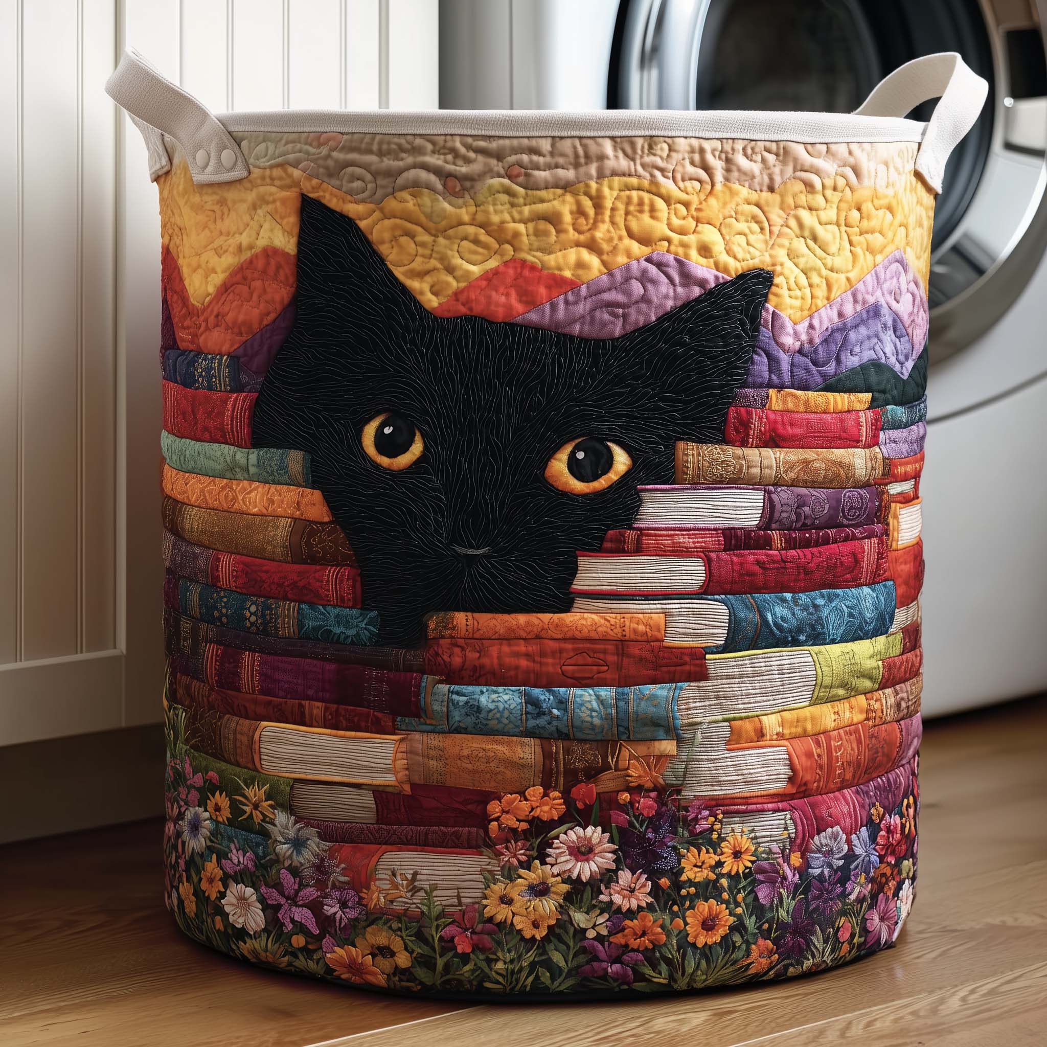 Midnight Book Quilted Laundry Basket GFTOQM1905